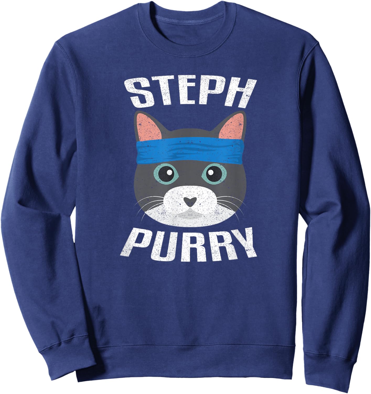 Steph Purry Cat - Funny Basketball Shirt Sweatshirt - Sweatshirt | Navy