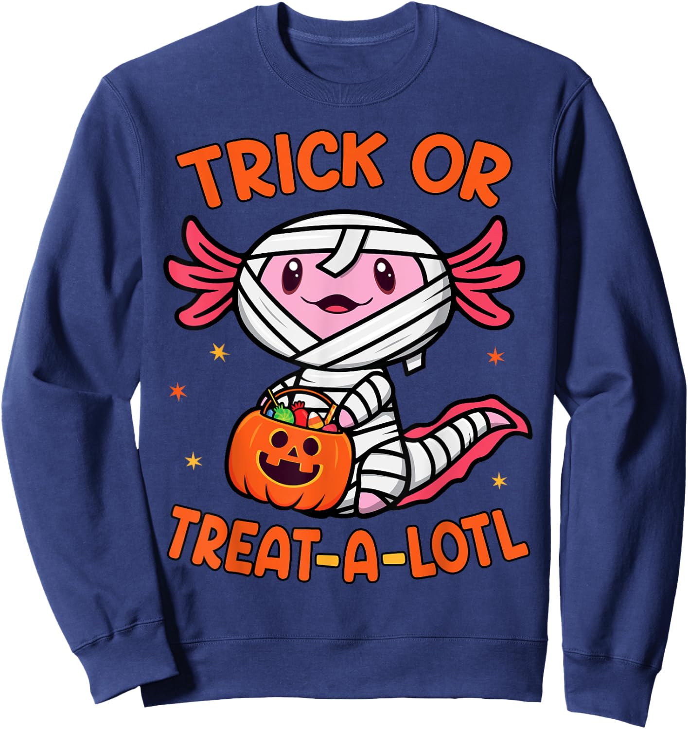Trick or Treat A Lotl Axolotl Halloween Costume Toddler Kids Sweatshirt - Sweatshirt | Navy