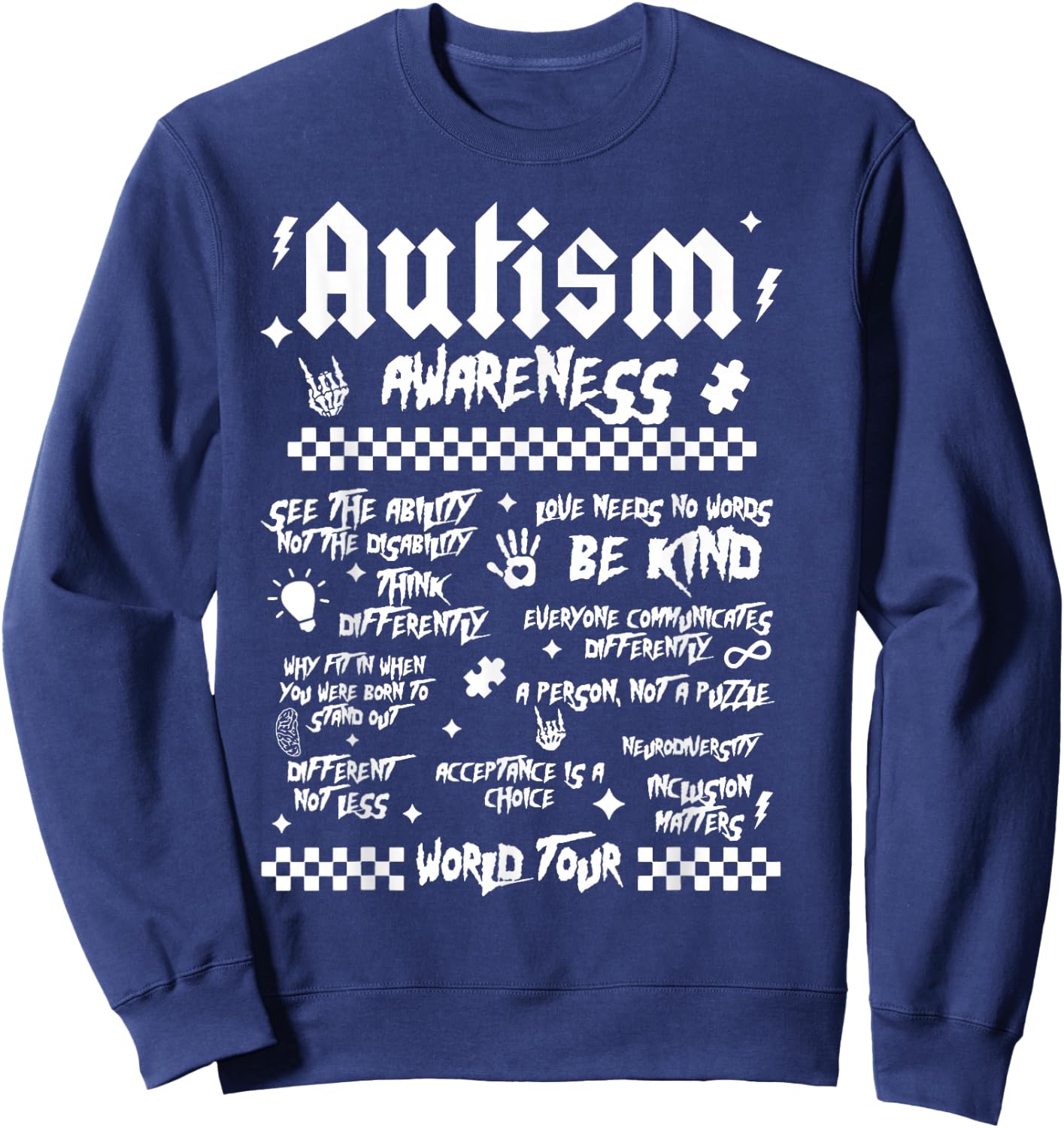 Autism World Tour, Autism Awareness Sweatshirt - Sweatshirt | Navy