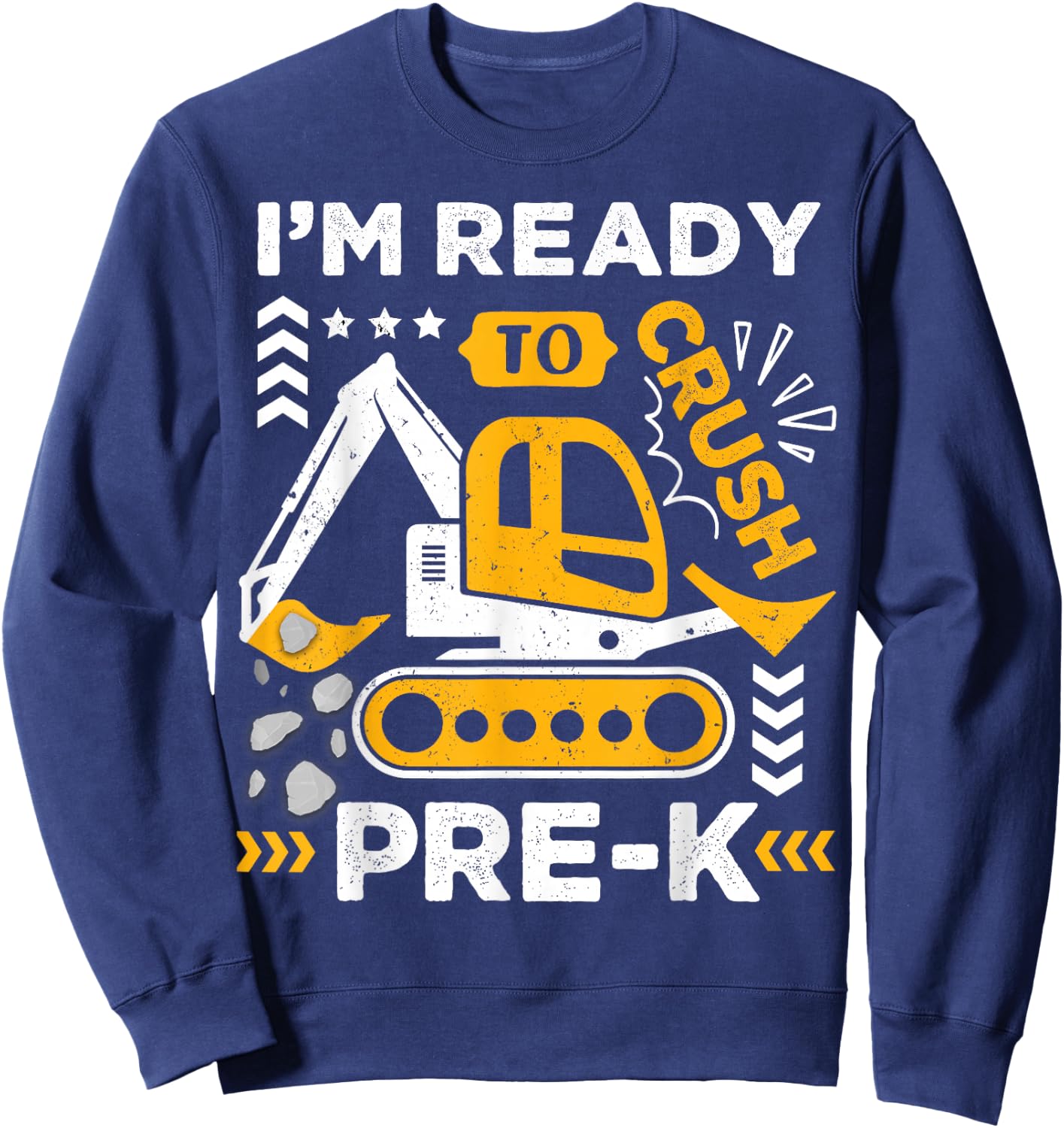 Kids Ready to Crush Preschool Pre-K Construction Truck Boys Sweatshirt - Sweatshirt | Navy