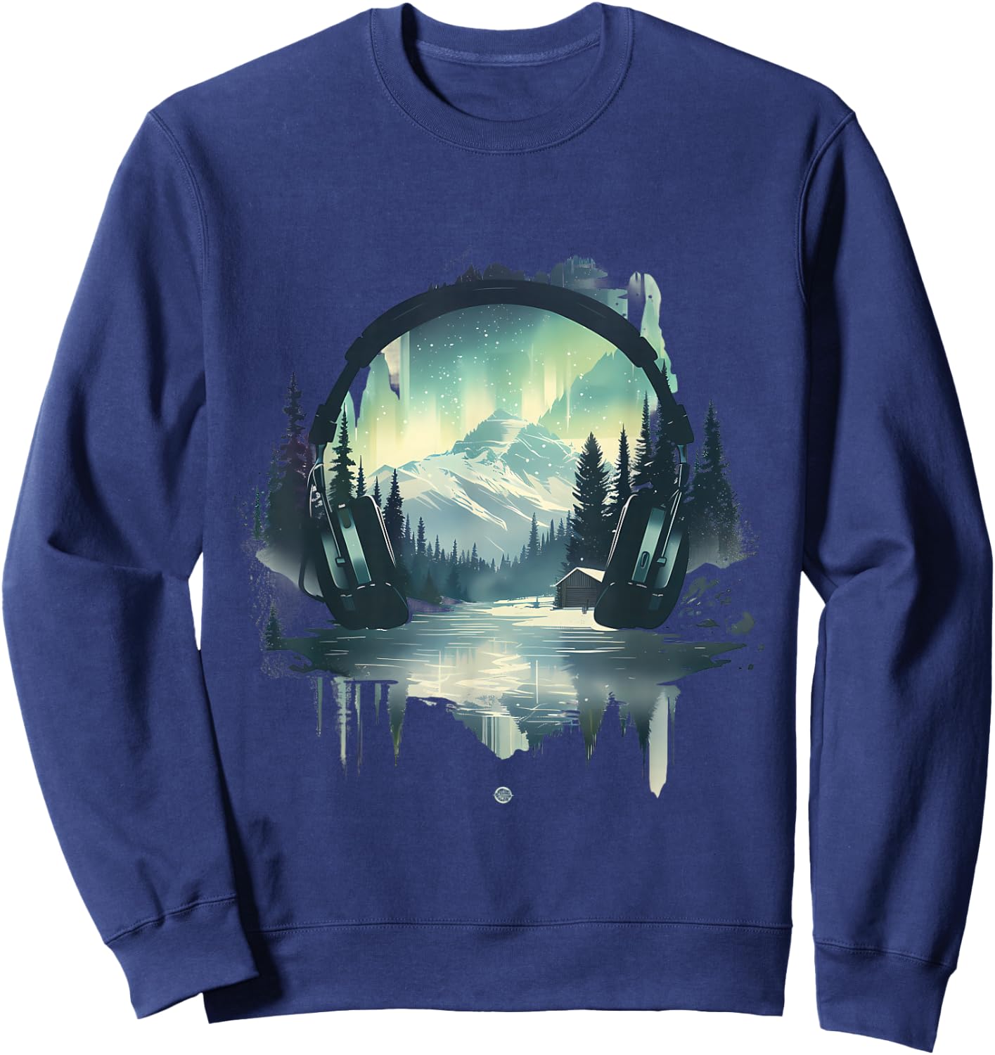 Headphones Music DJ Beatmaker Nature Dance Music House Music Sweatshirt - Sweatshirt | Navy