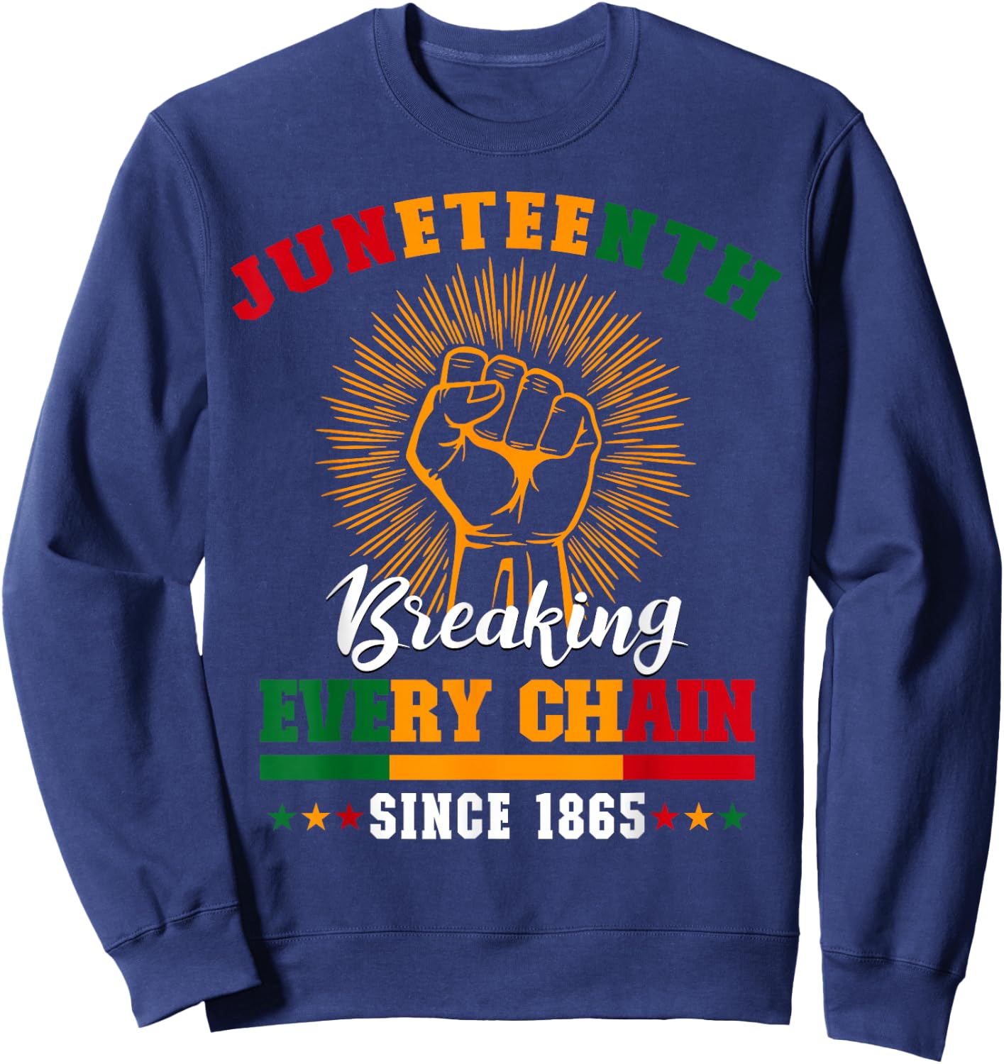 Juneteenth Breaking Every Chain Since 1865 Men Kid Sweatshirt - Sweatshirt | Navy