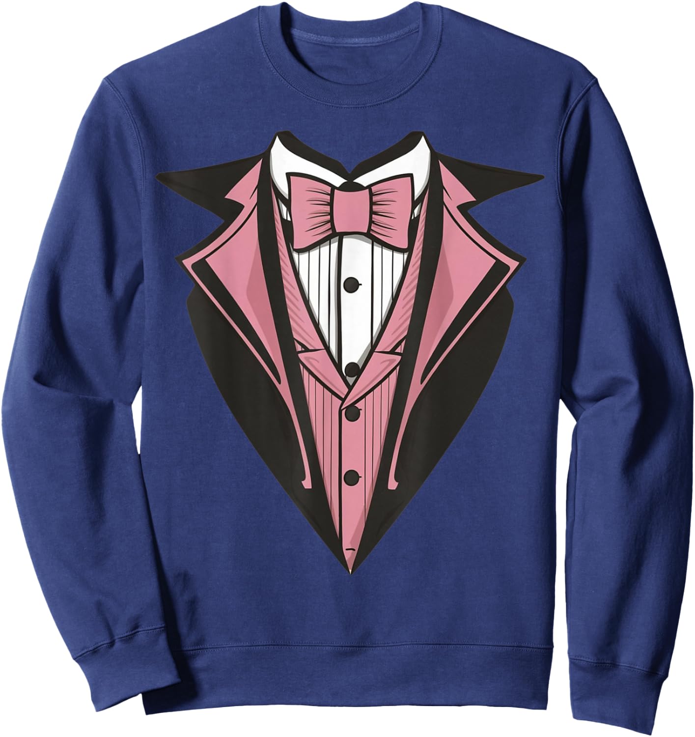 Kids Adult Pink Tuxedo, Toddler Tux Costume Youth Tux Sweatshirt - Sweatshirt | Navy