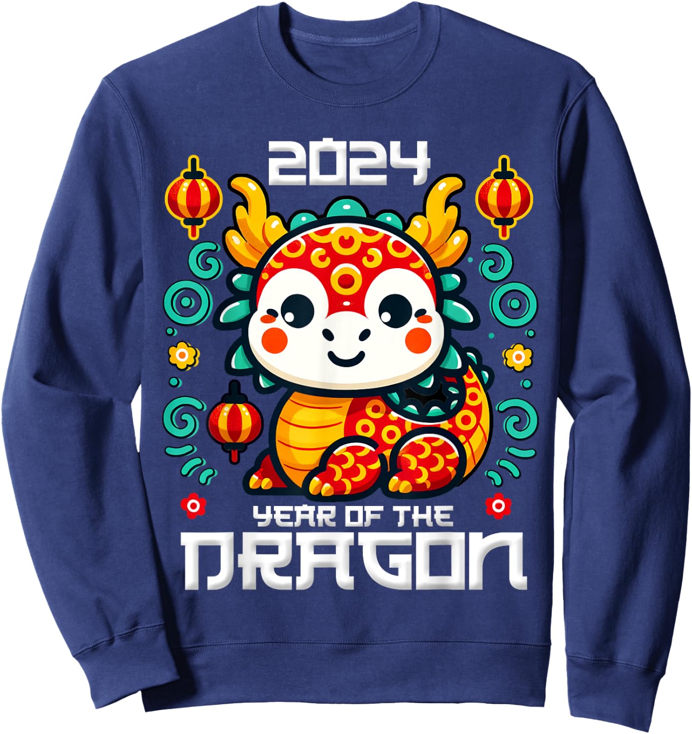 Chinese New Year 2024 Shirt Kids Year of The Dragon 2024 Sweatshirt - Sweatshirt | Navy
