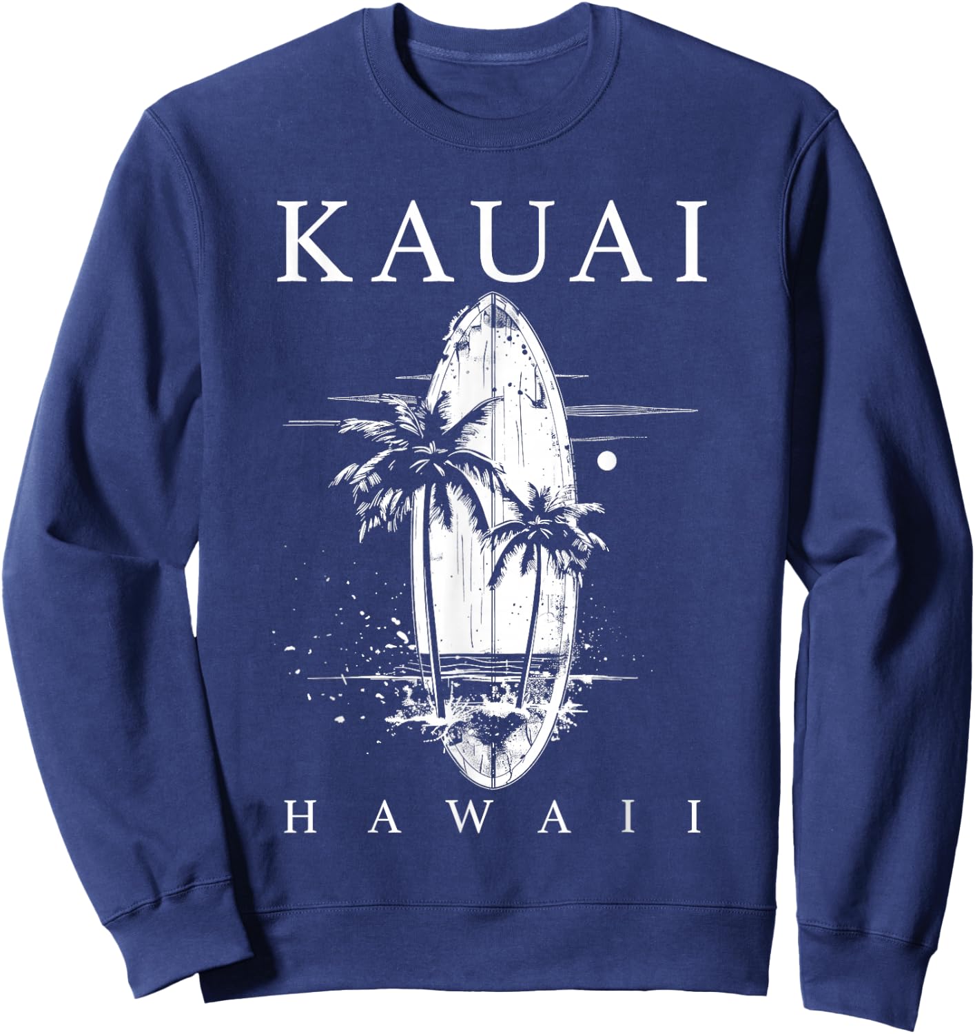 Kauai Hawaii Surf Hawaii Vintage Surfer Sweatshirt - Sweatshirt | Navy