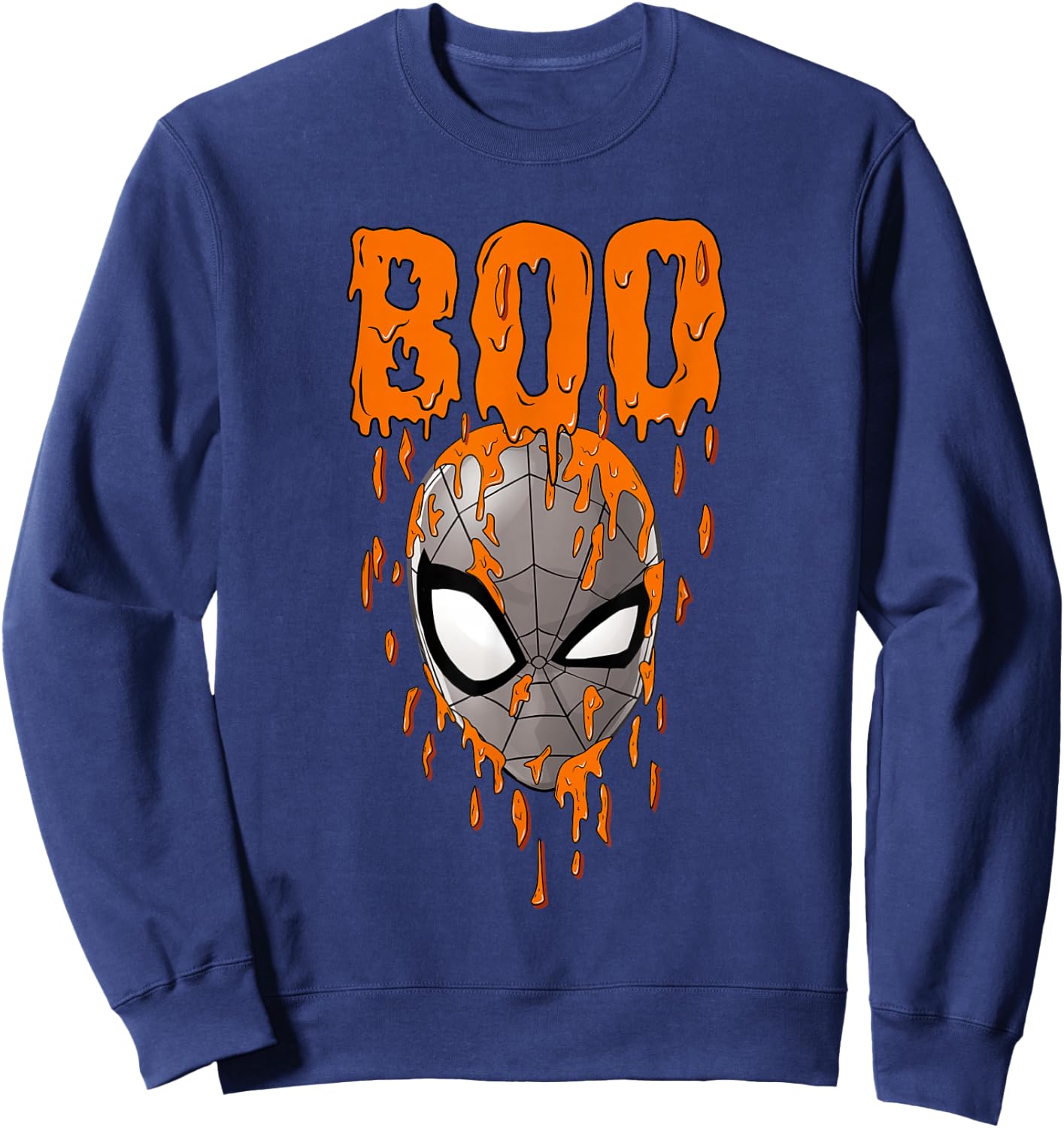 Marvel Spider-Man Halloween Big Face Dripping Boo Big Poster Sweatshirt - Sweatshirt | Navy