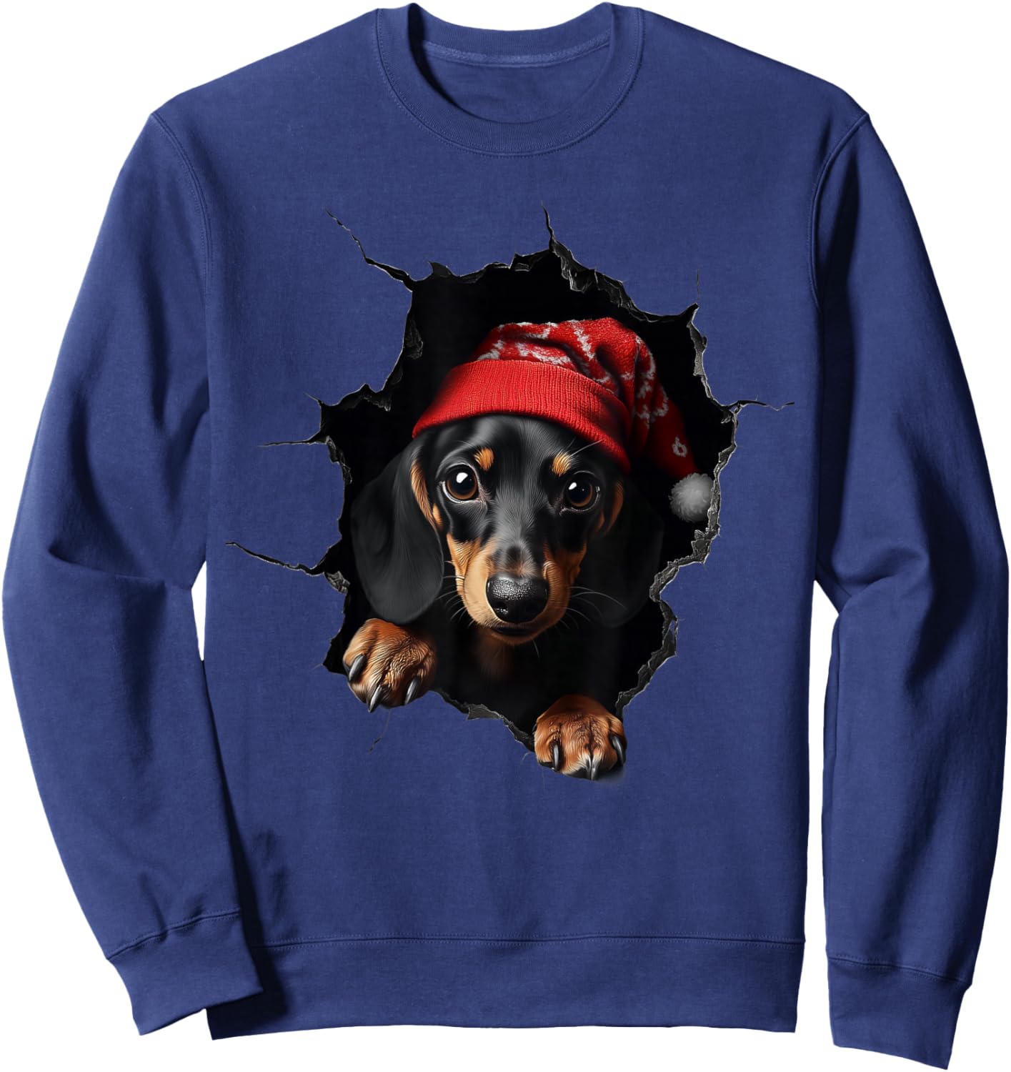 Funny Christmas Dog Lover Dog Owner Xmas Dachshund Dogs Sweatshirt - Sweatshirt | Navy
