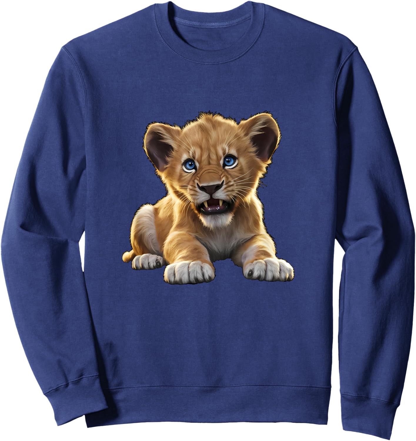 Lion Cub Angry Lion Lovers Lion Shirt Boys Girls Male Lions Sweatshirt - Sweatshirt | Navy