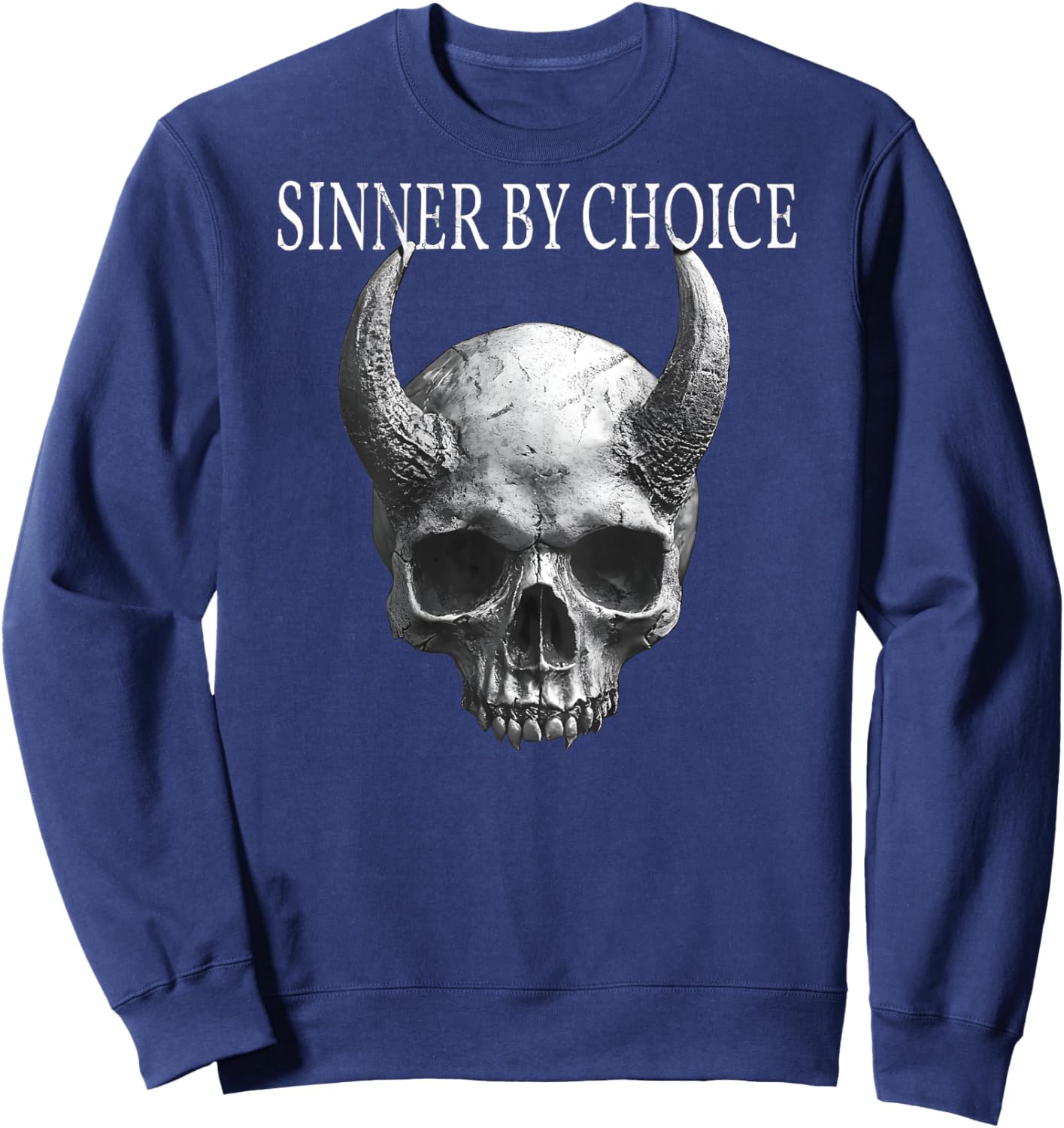 Sinner by Choice Skull Sweatshirt - Sweatshirt | Navy