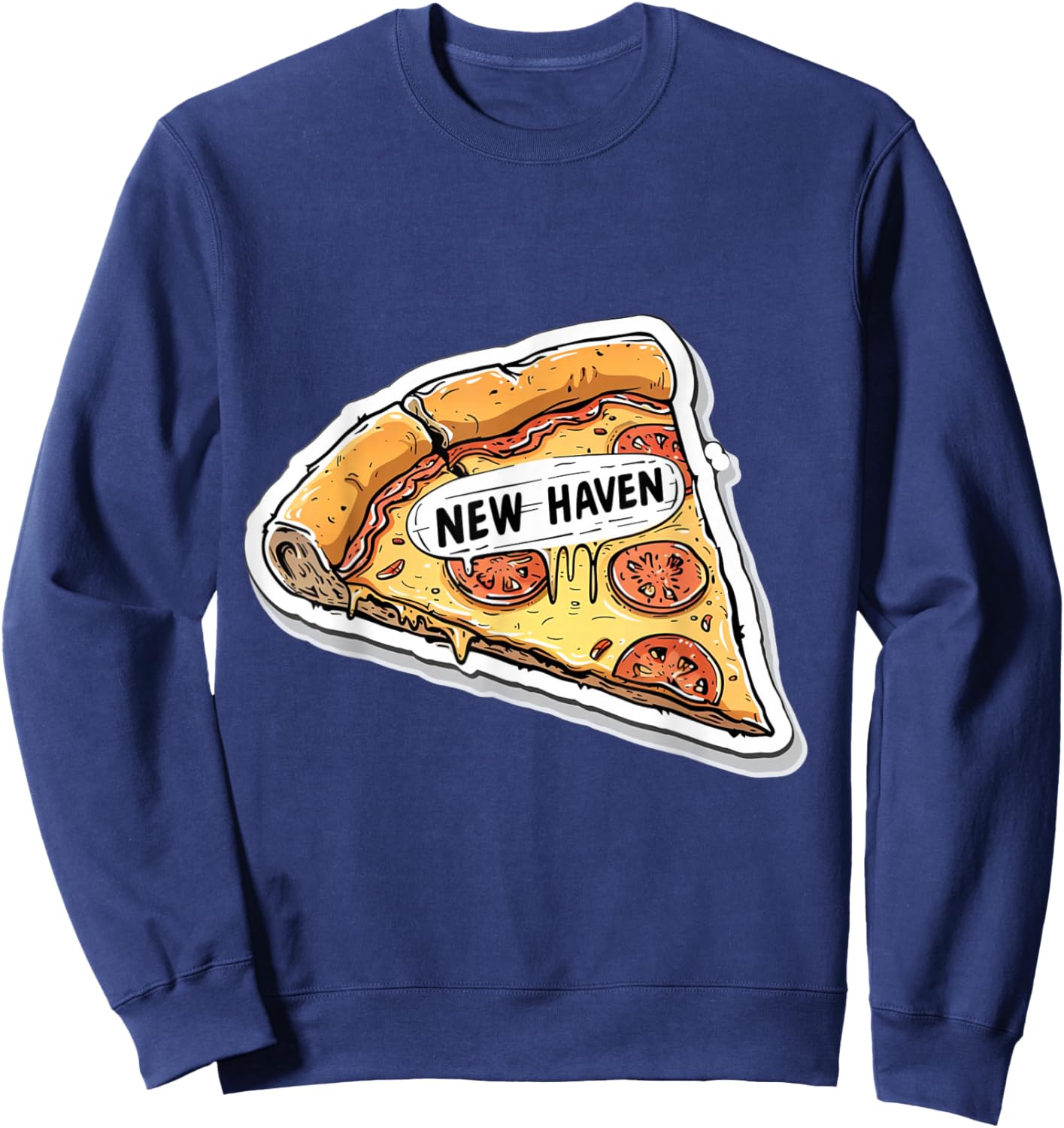New Haven Style Pizza Connecticut Apizza Foodie Culture Sweatshirt - Sweatshirt | Navy