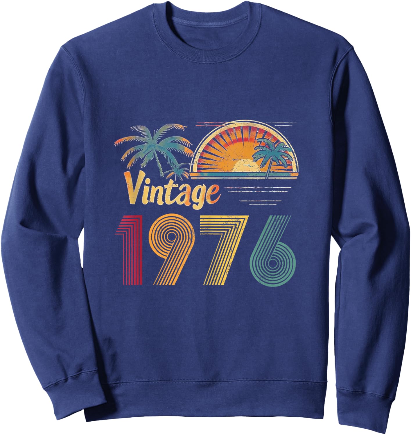 Retro - 1976 50th Birthday 50 Years Old - Vintage Women Men Sweatshirt - Sweatshirt | Navy