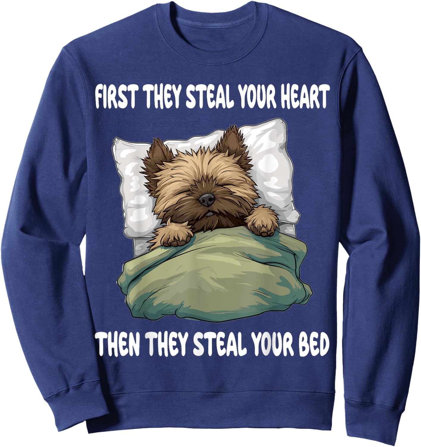 Cairn Terrier Sleeping Pajamas Nightgown Sweatshirt - Sweatshirt | Navy
