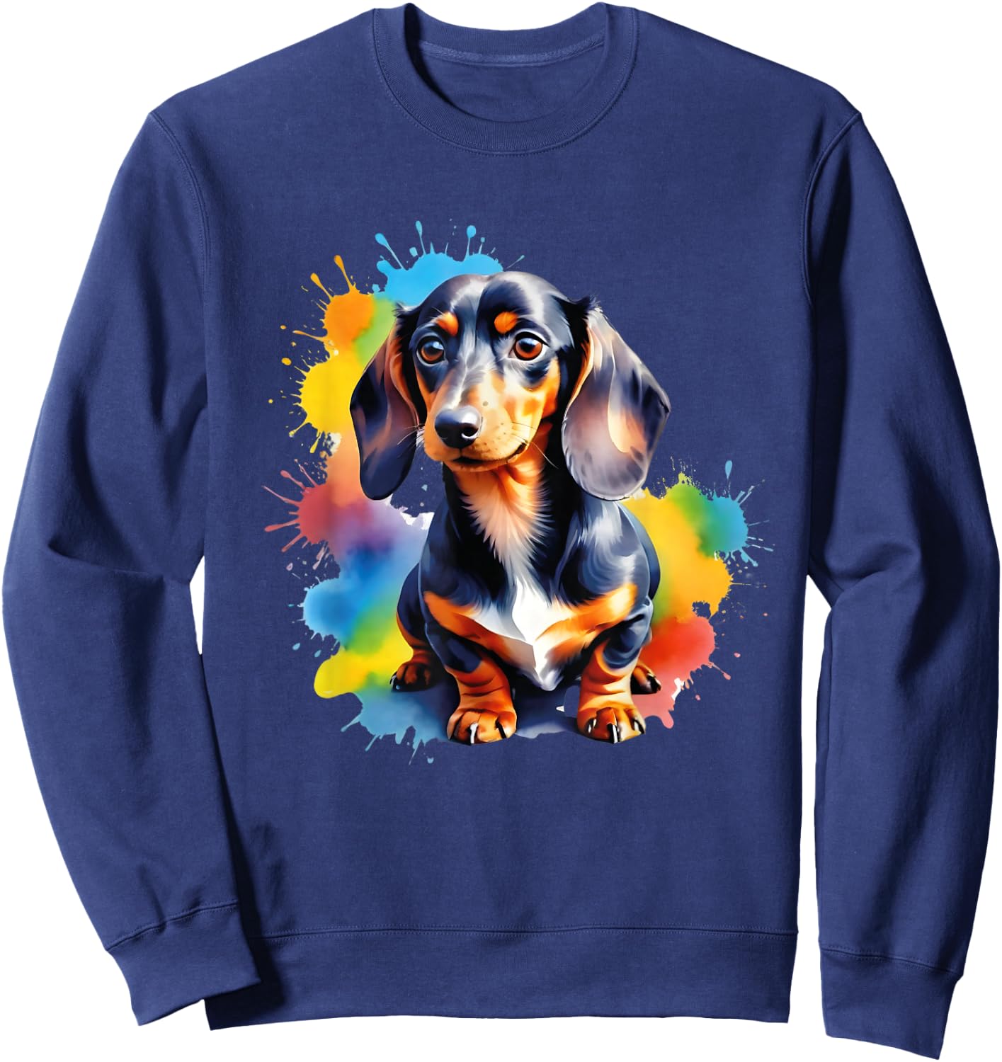 Colorful Wiener & Dachshund Sweatshirt - Sweatshirt | Navy