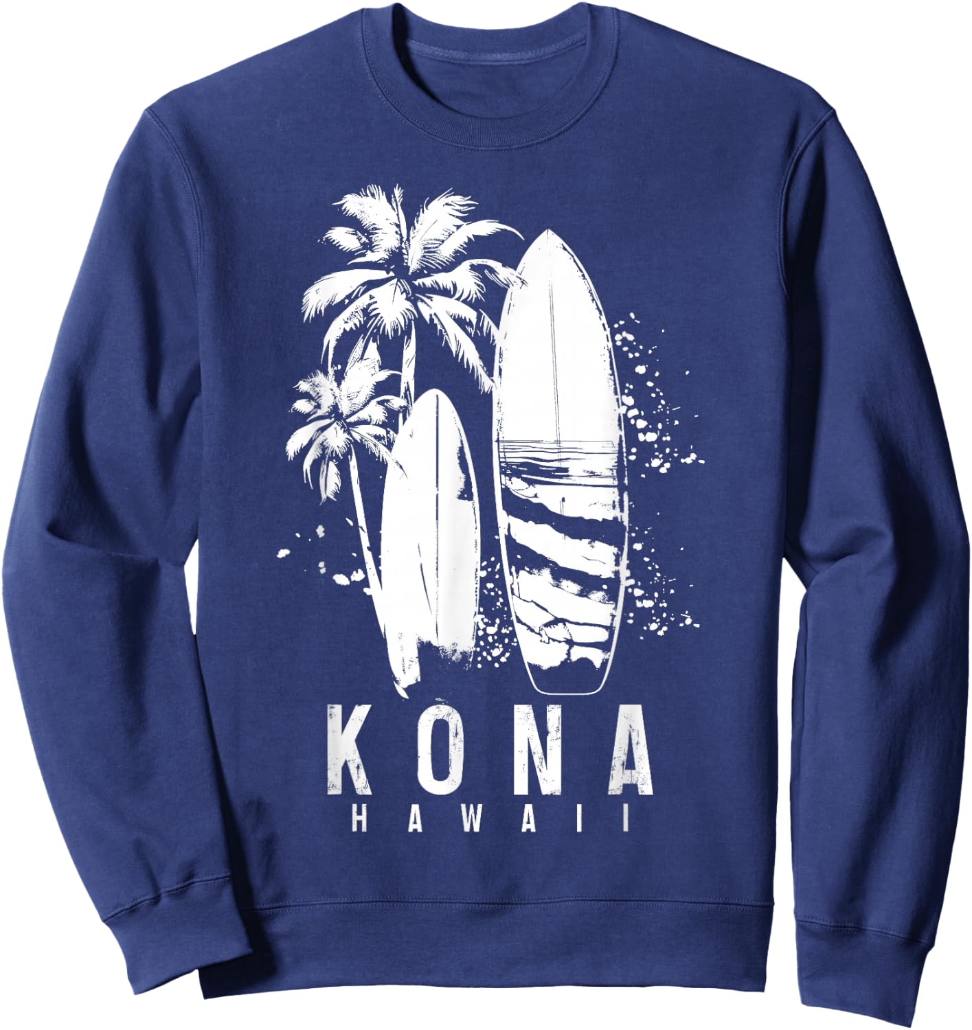 Kona Hawaii Hawaiian Surf Vintage Surfing Surfer Sweatshirt - Sweatshirt | Navy
