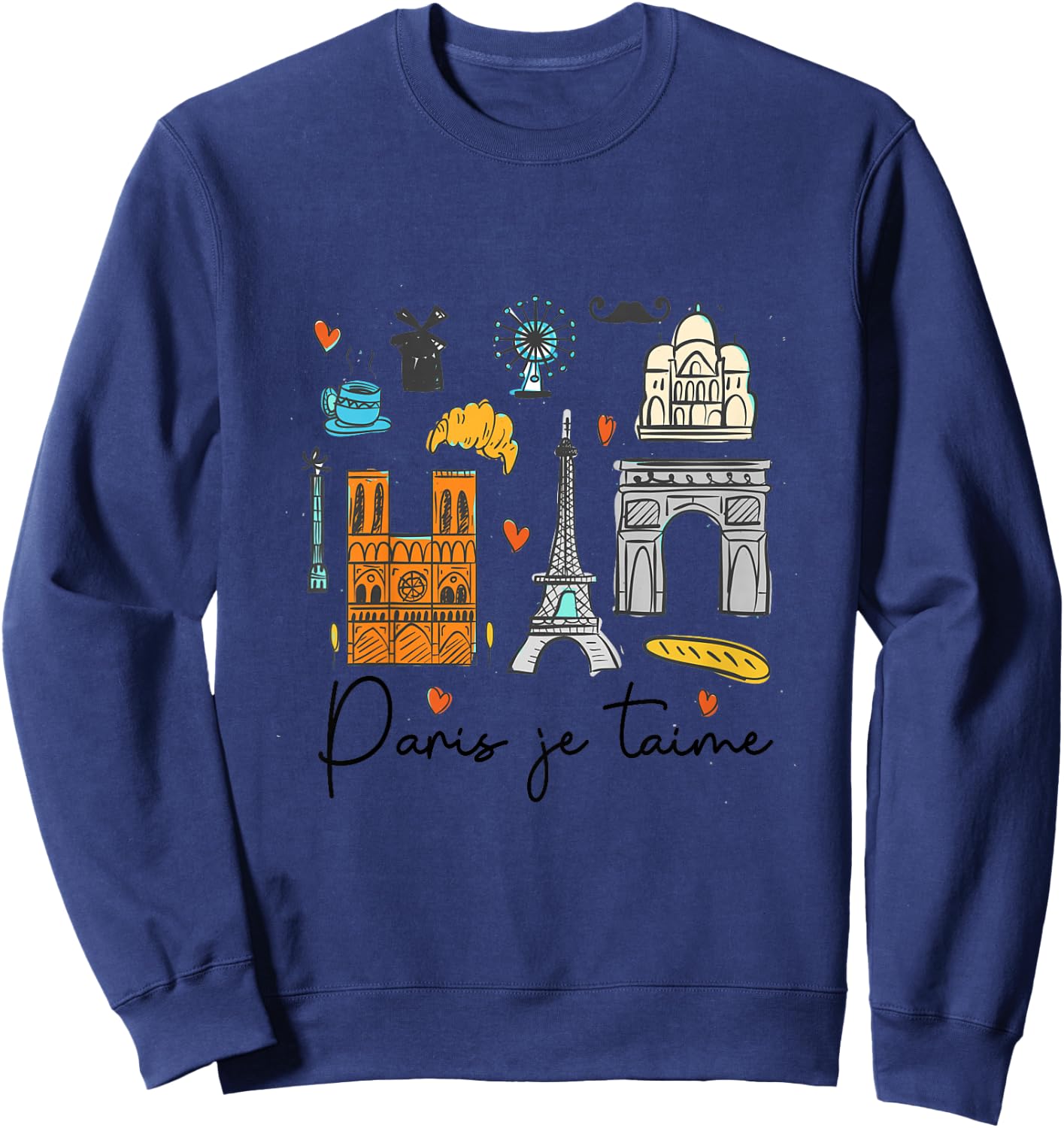 Paris Je T'Aime Paris Lover Traveling France Baby Toddler Sweatshirt - Sweatshirt | Navy