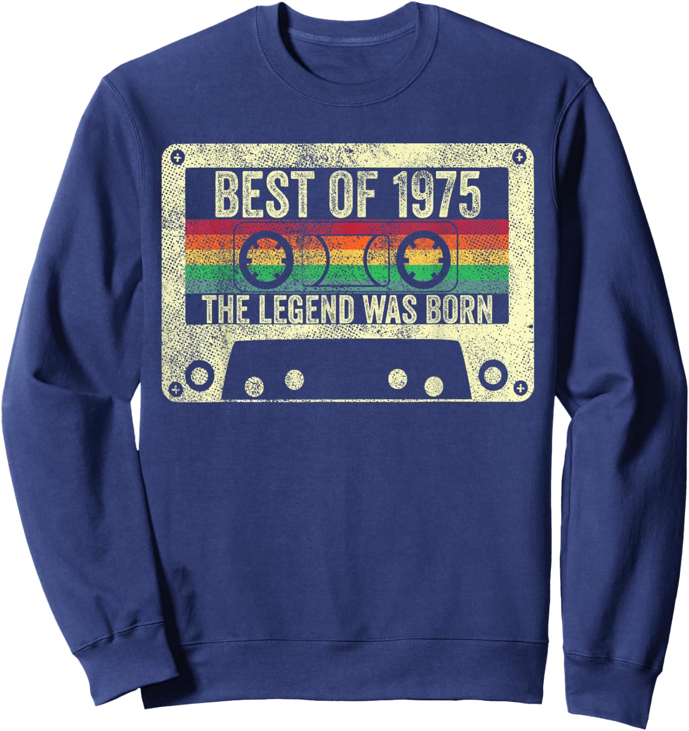 Born 1975 50th Birthday Vintage Men Women Legend Retro Sweatshirt - Sweatshirt | Navy
