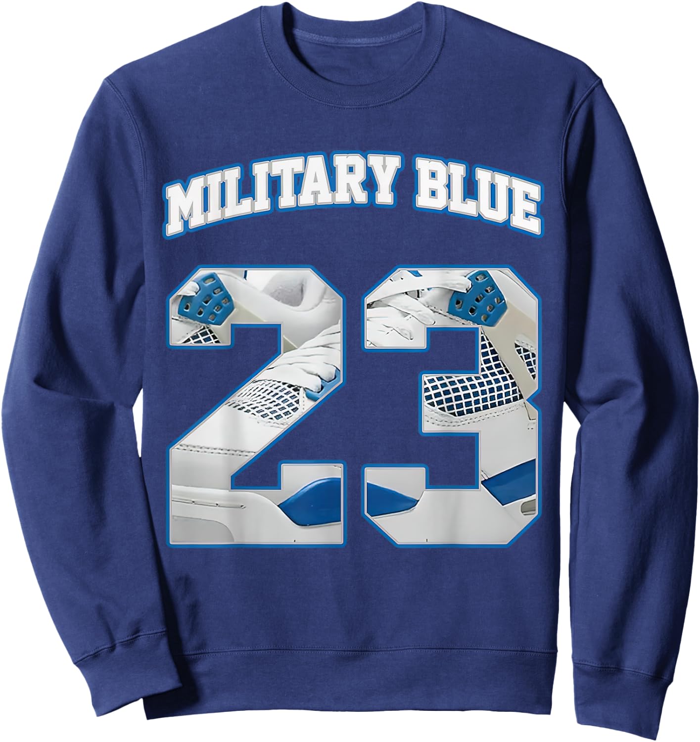 Number 23 Military Blue 4s Loser Lover Matching Retro Sweatshirt - Sweatshirt | Navy