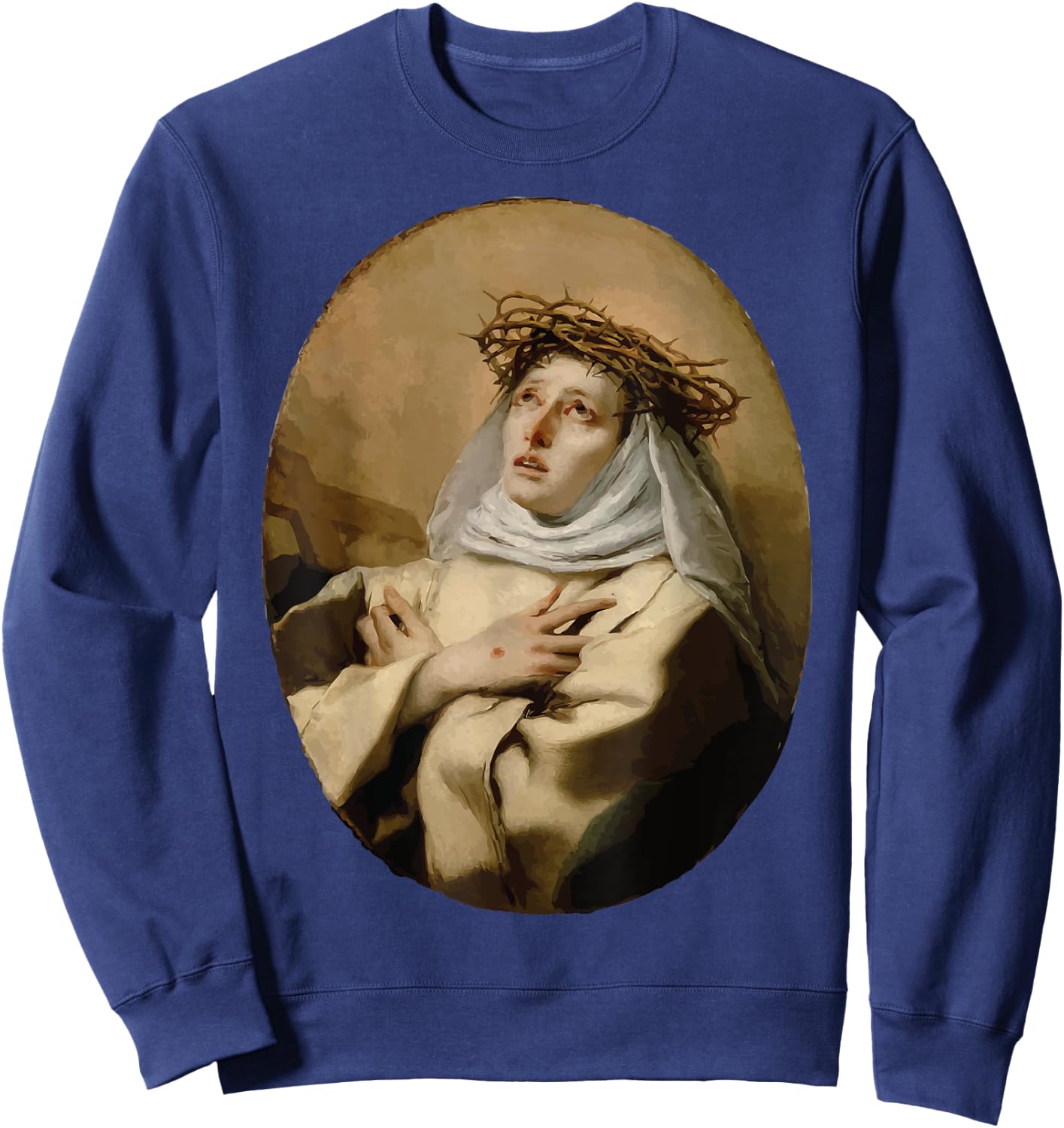 St Catherine of Siena Art Italian Saints Catholic Stigmata Sweatshirt - Sweatshirt | Navy