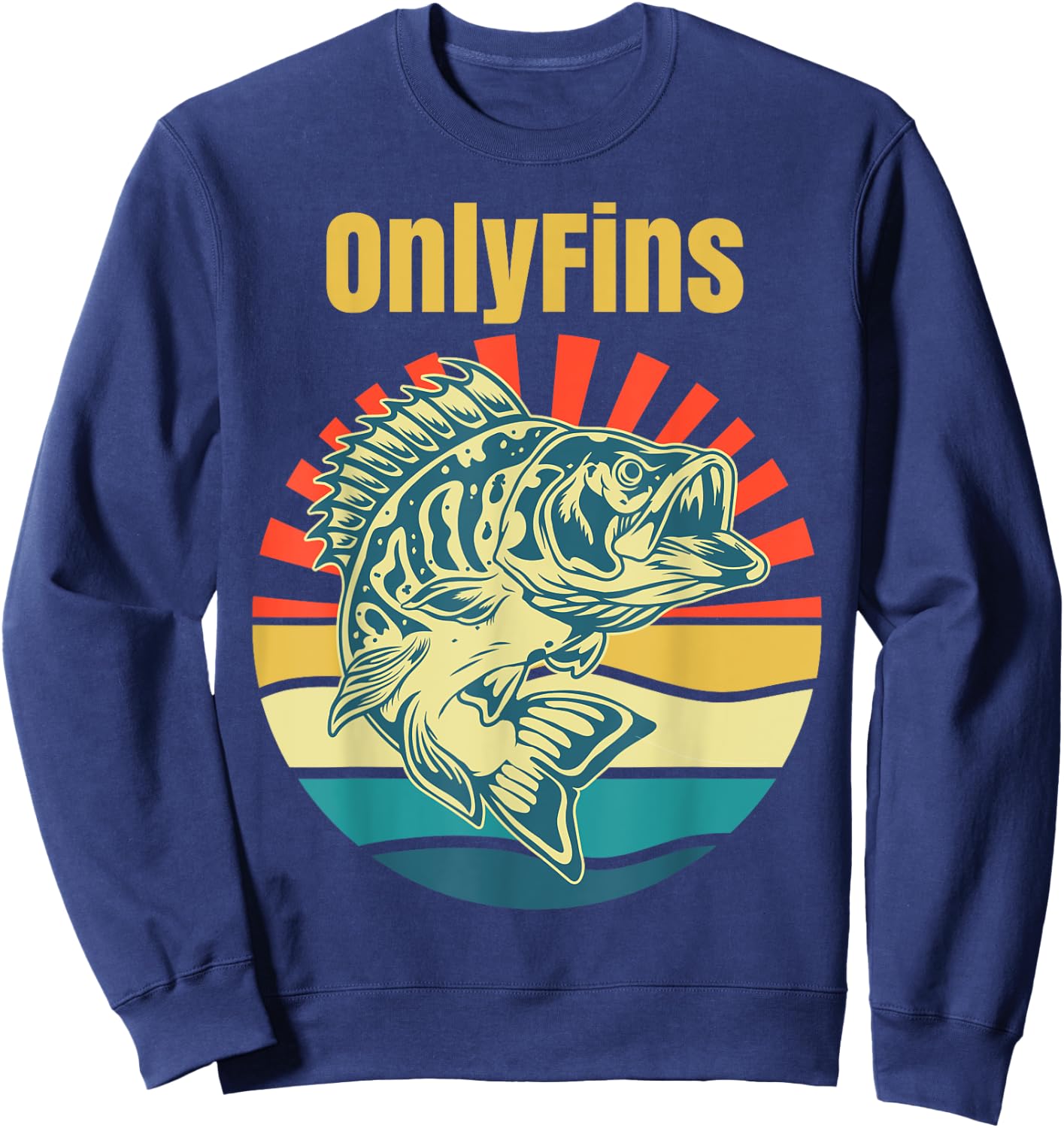 OnlyFins Funny Bass Sweatshirt - Sweatshirt | Navy