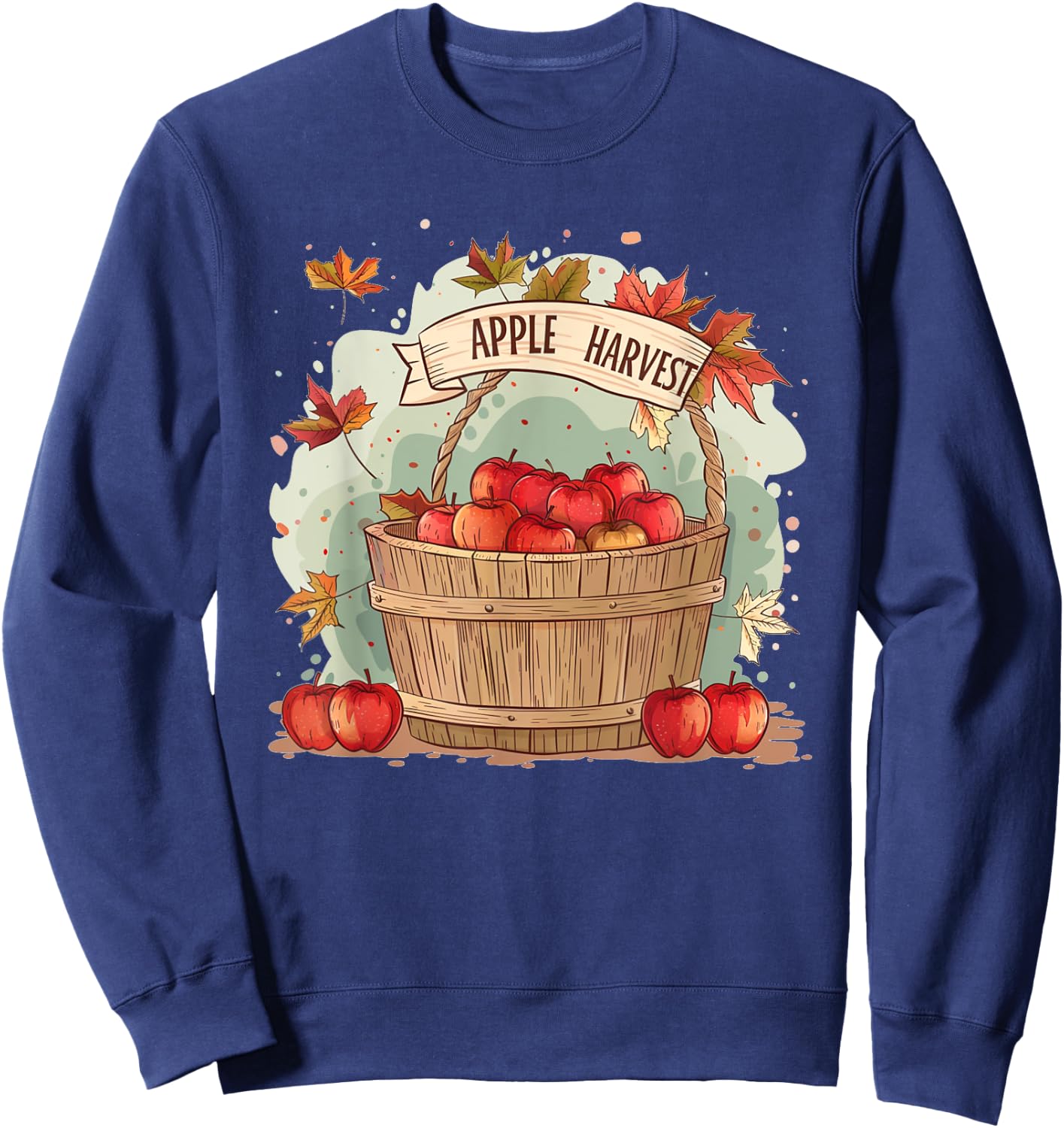 Funny Apple Box Costume for Apples Harvest Season Sweatshirt - Sweatshirt | Navy