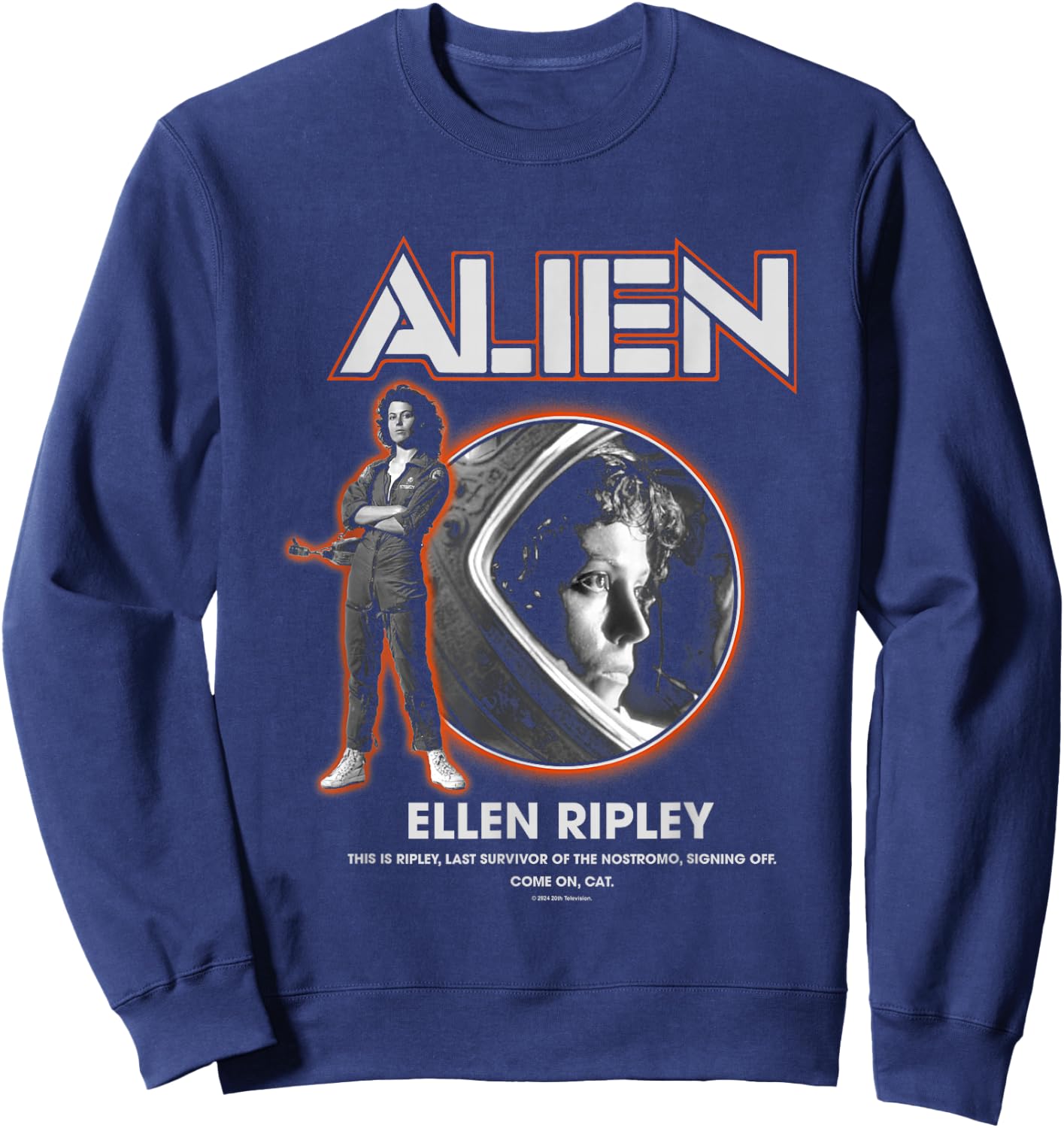 Aliens Iconic Ellen Ripley Last Survivor Retro Big Portrait Sweatshirt - Sweatshirt | Navy