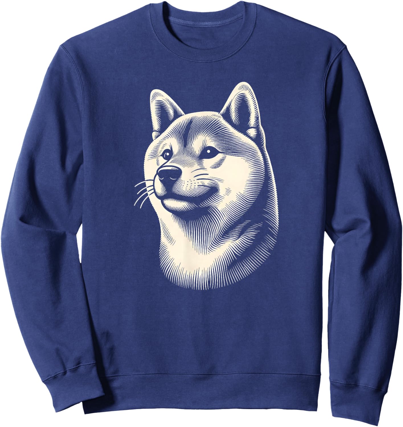 Shiba Inu Dog Face Art Design And Men Sweatshirt - Sweatshirt | Navy