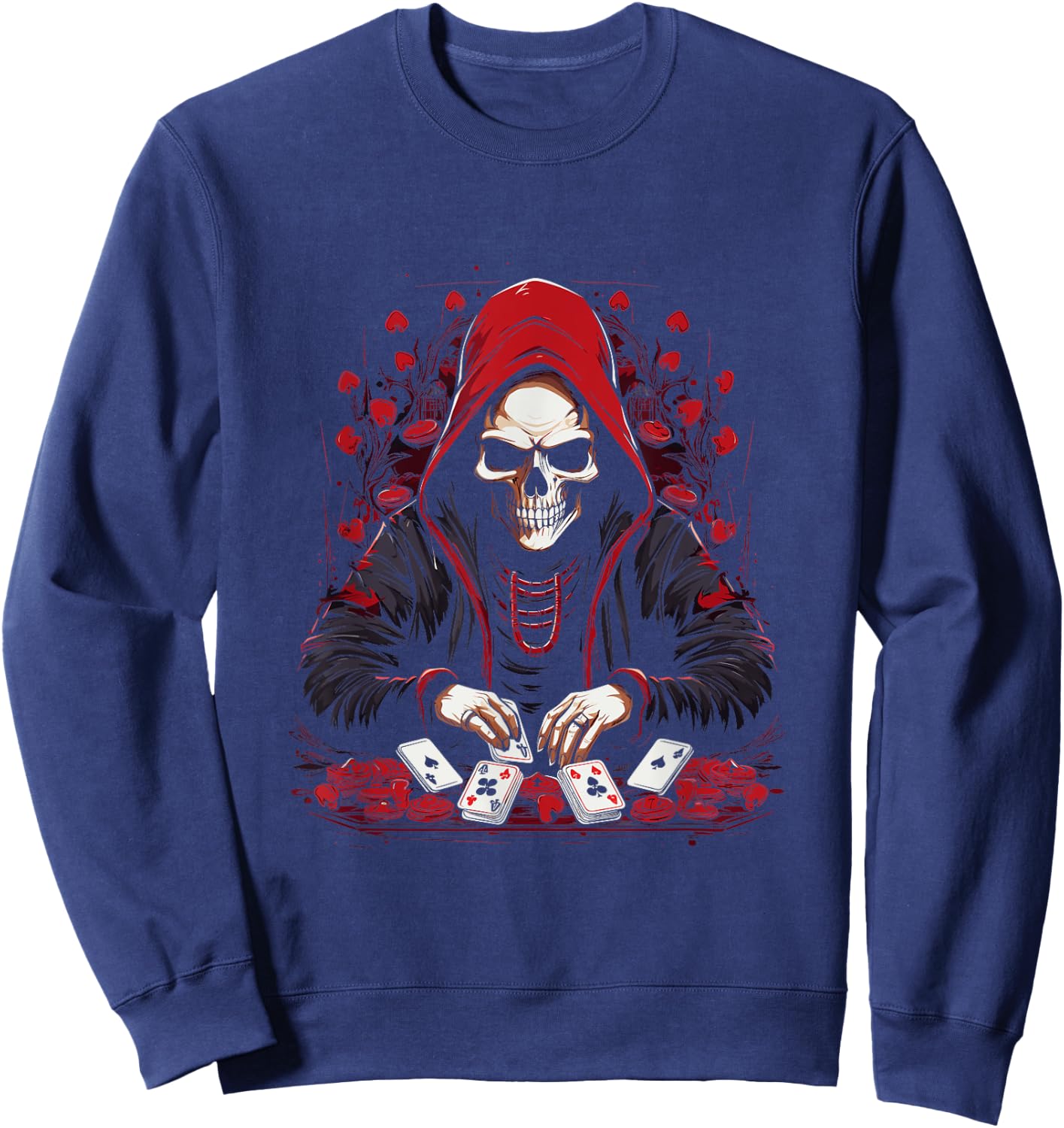 Funny Poker Card Player Casino Gambler Poker Sweatshirt - Sweatshirt | Navy
