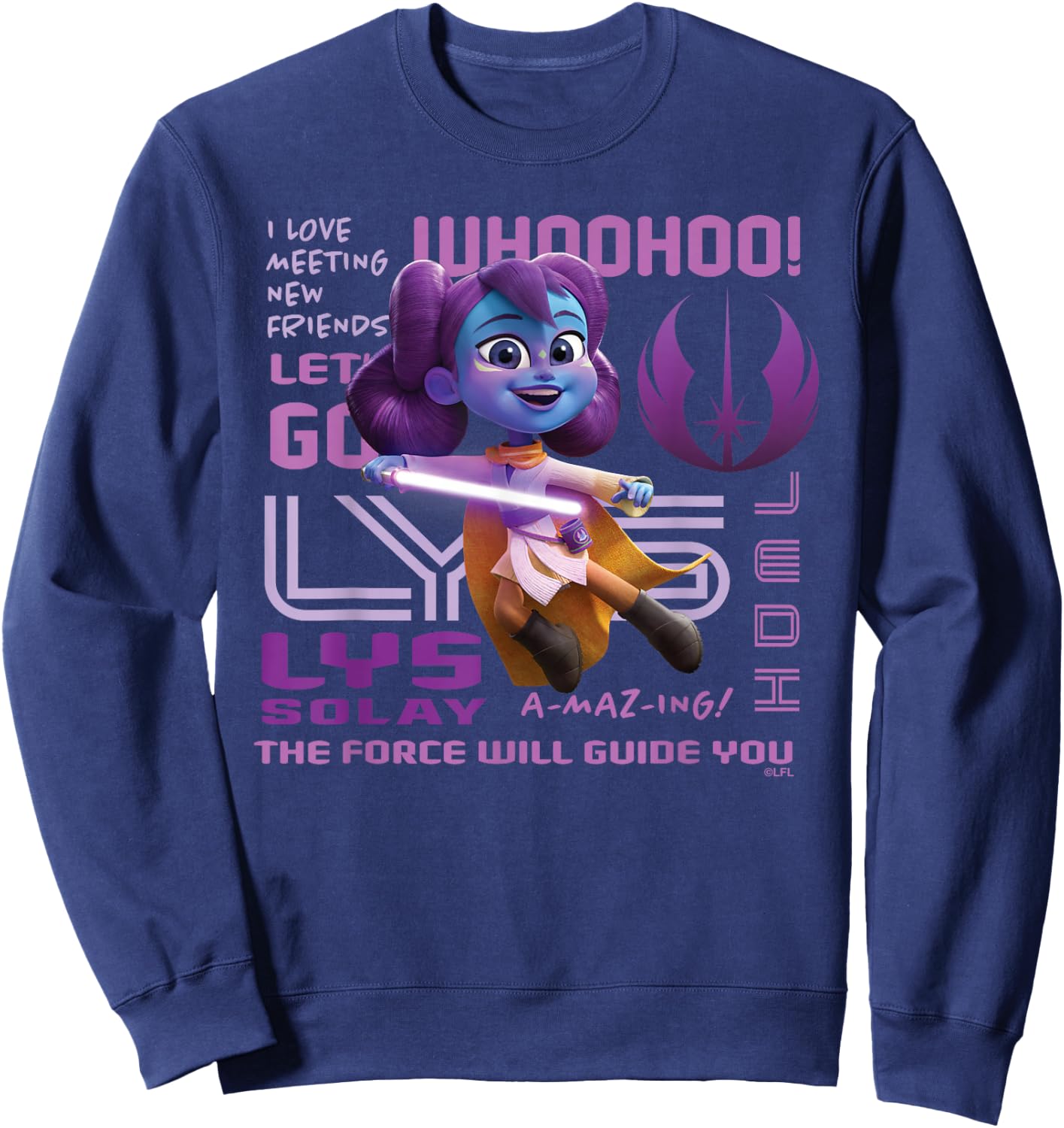 Star Wars Young Jedi Adventures Lys Solay Amazing Jedi Sweatshirt - Sweatshirt | Navy