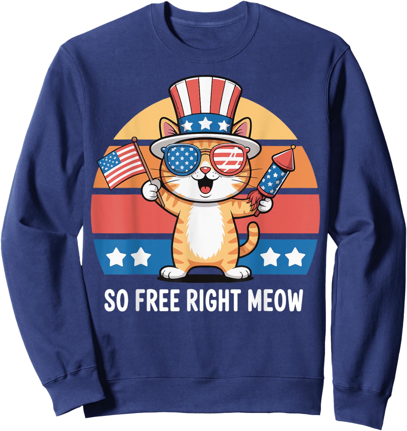 So Free Right Meow Sweatshirt - Sweatshirt | Navy