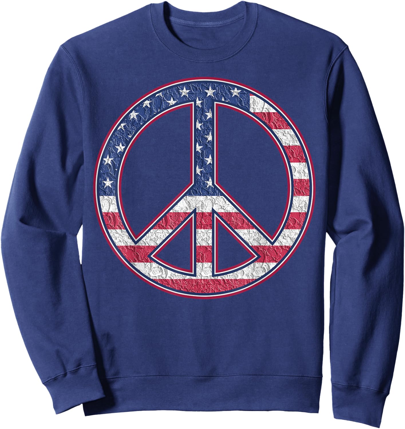 American Flag Peace Sign - America Pride - USA Proud Patriot Sweatshirt - Sweatshirt | Navy