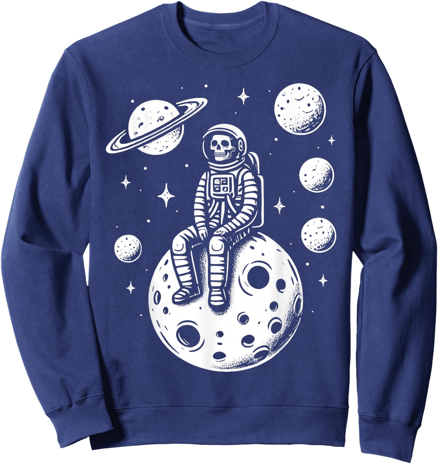 Halloween Skeleton Astronaut Fun Costume Men Women Kids Boys Sweatshirt - Sweatshirt | Navy