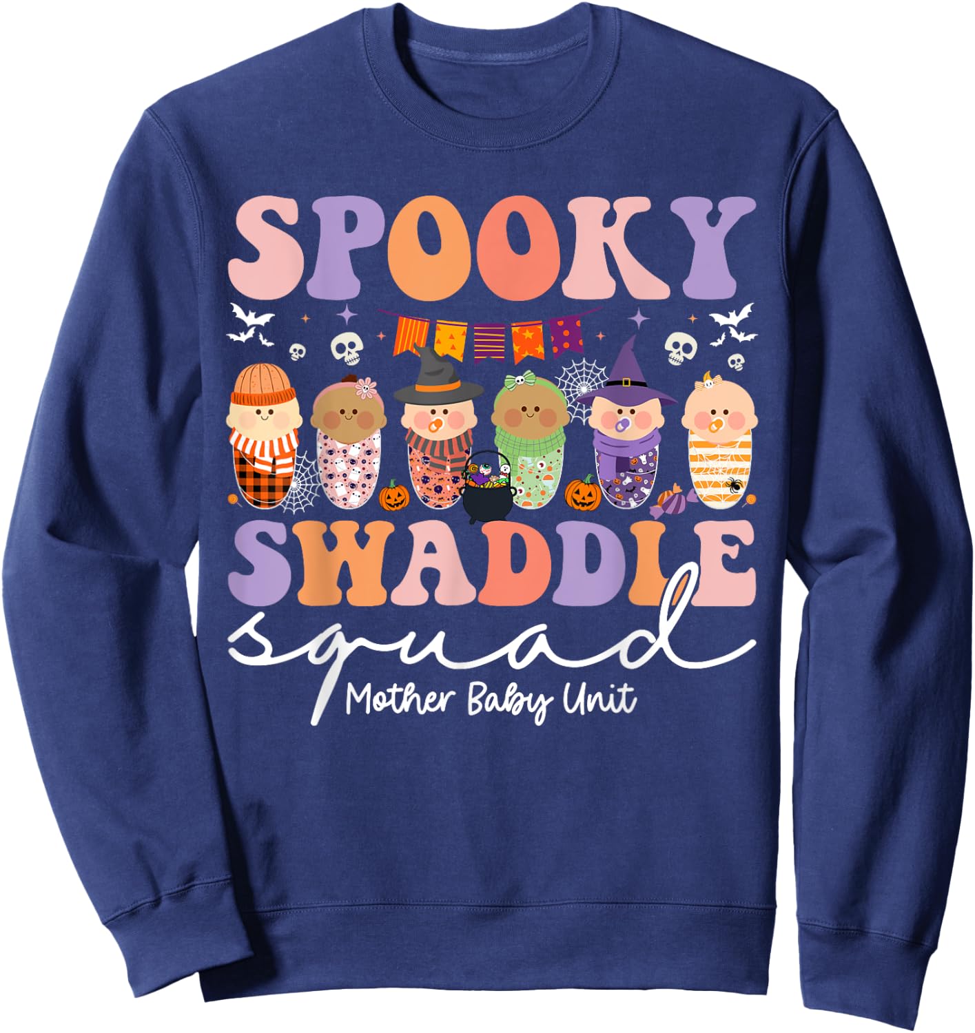 Spooky Swaddle Squad Mother Baby Unit Halloween Sweatshirt - Sweatshirt | Navy