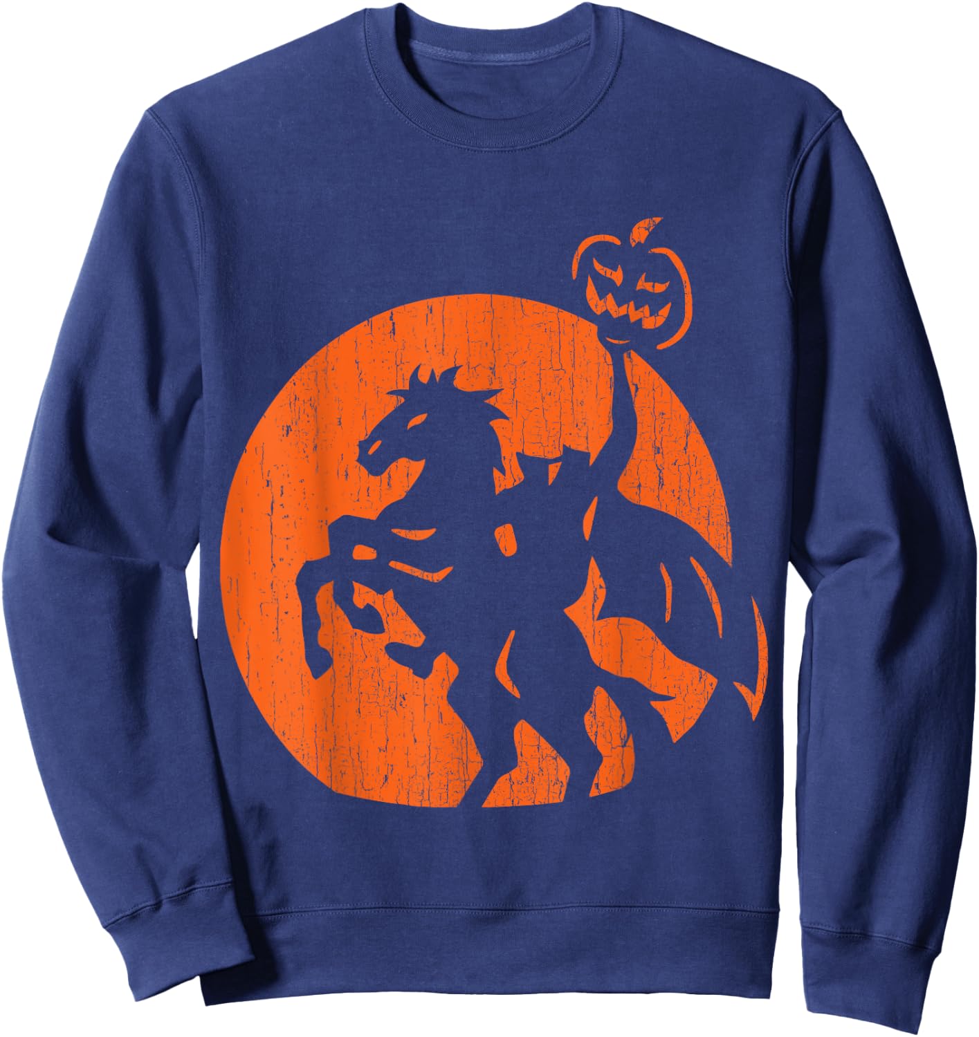 Halloween Headless Horseman Folklore Pumpkin JackOLantern Sweatshirt - Sweatshirt | Navy