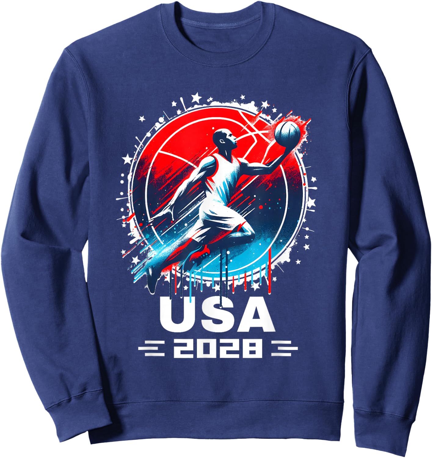 USA Team 2028 Basketball Shirt 2028 Basketball Apparel 2028 Sweatshirt - Sweatshirt | Navy
