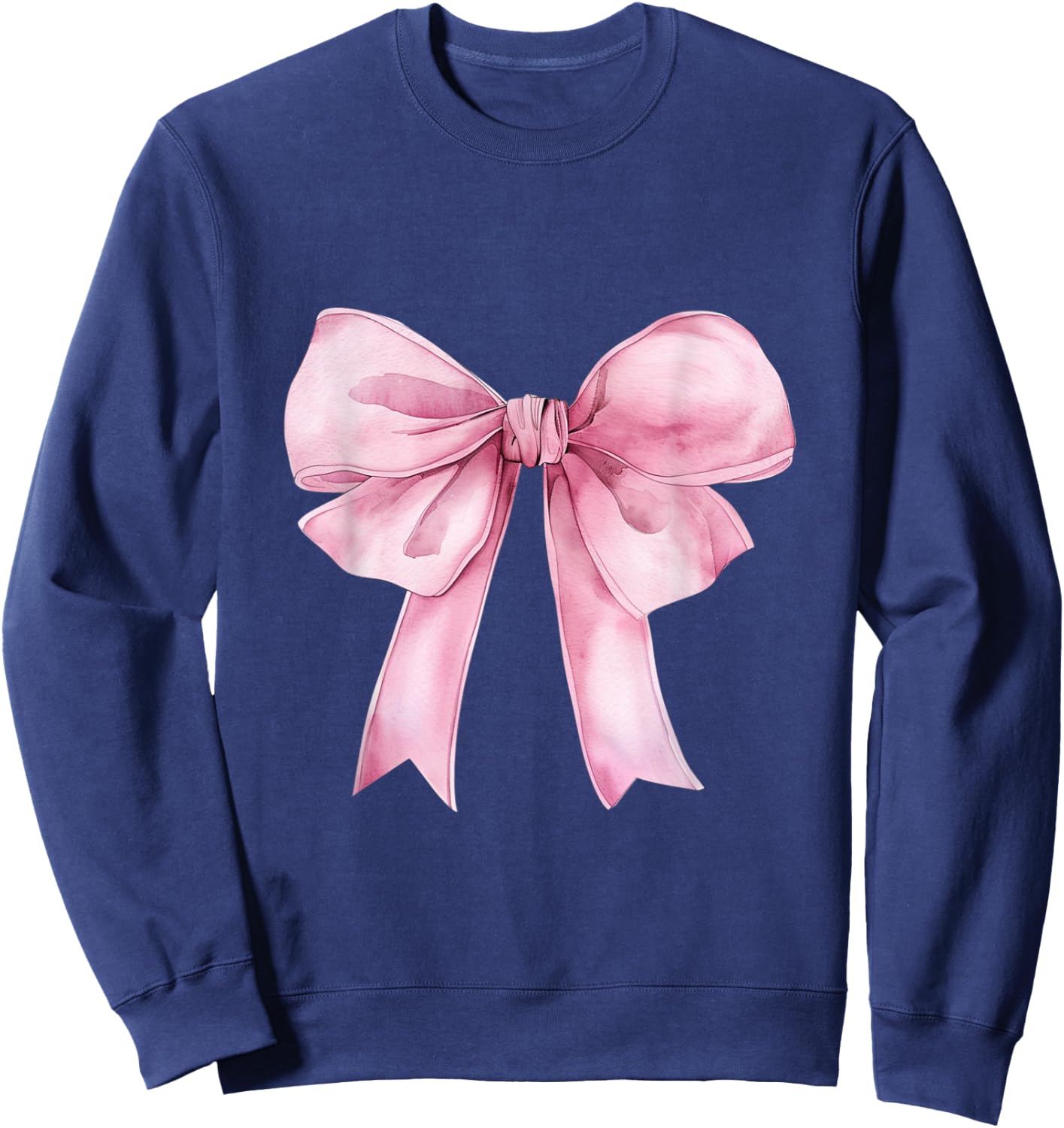 Coquette Pink Bow Girls Cute Pink Coquette Bow Sweatshirt - Sweatshirt | Navy