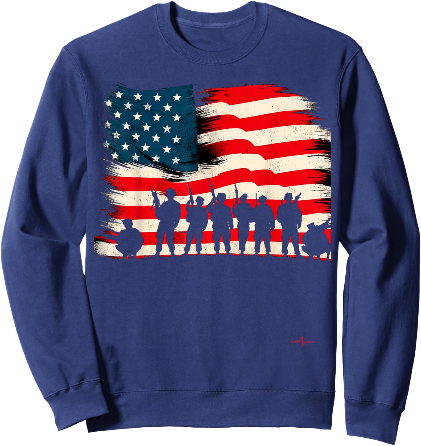 Memorial Day We Will Never Forget Remember The Fallen Flag Sweatshirt - Sweatshirt | Navy