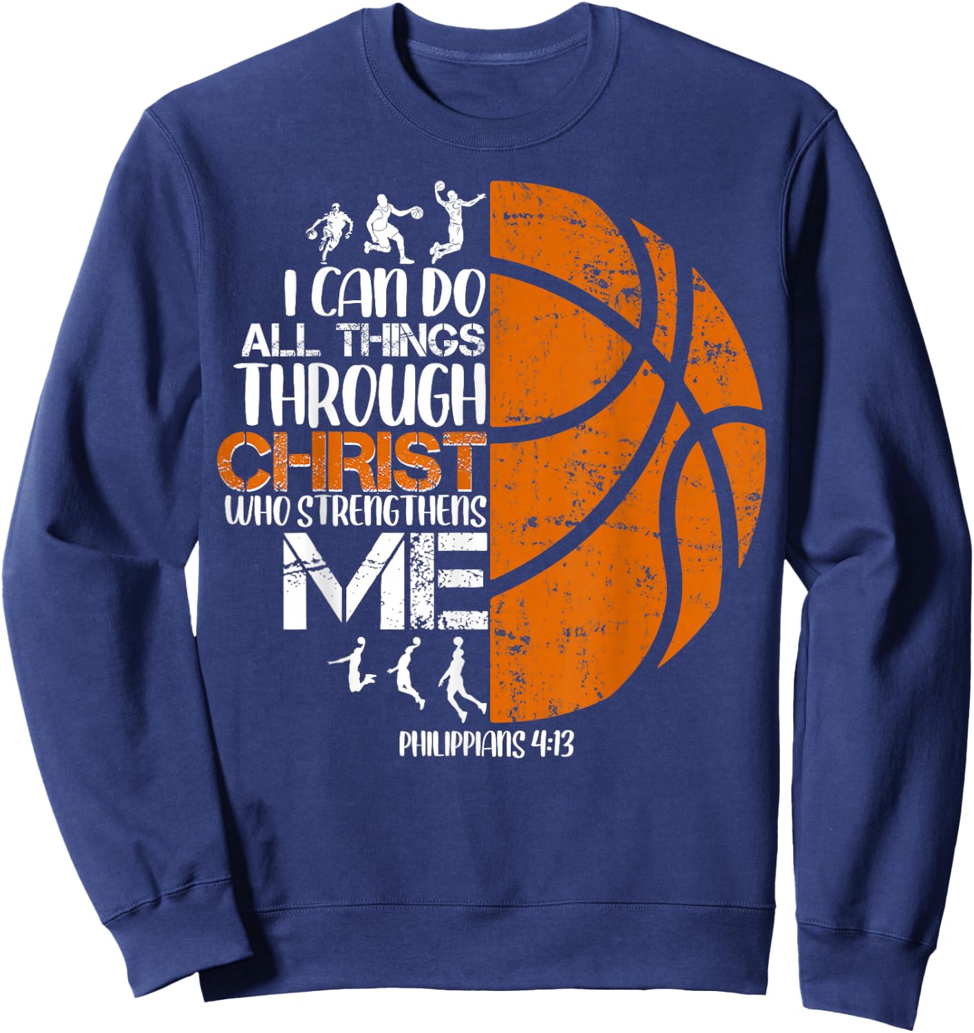 Basketball Jesus Christian Religious Gifts Boys Kid Sweatshirt - Sweatshirt | Navy