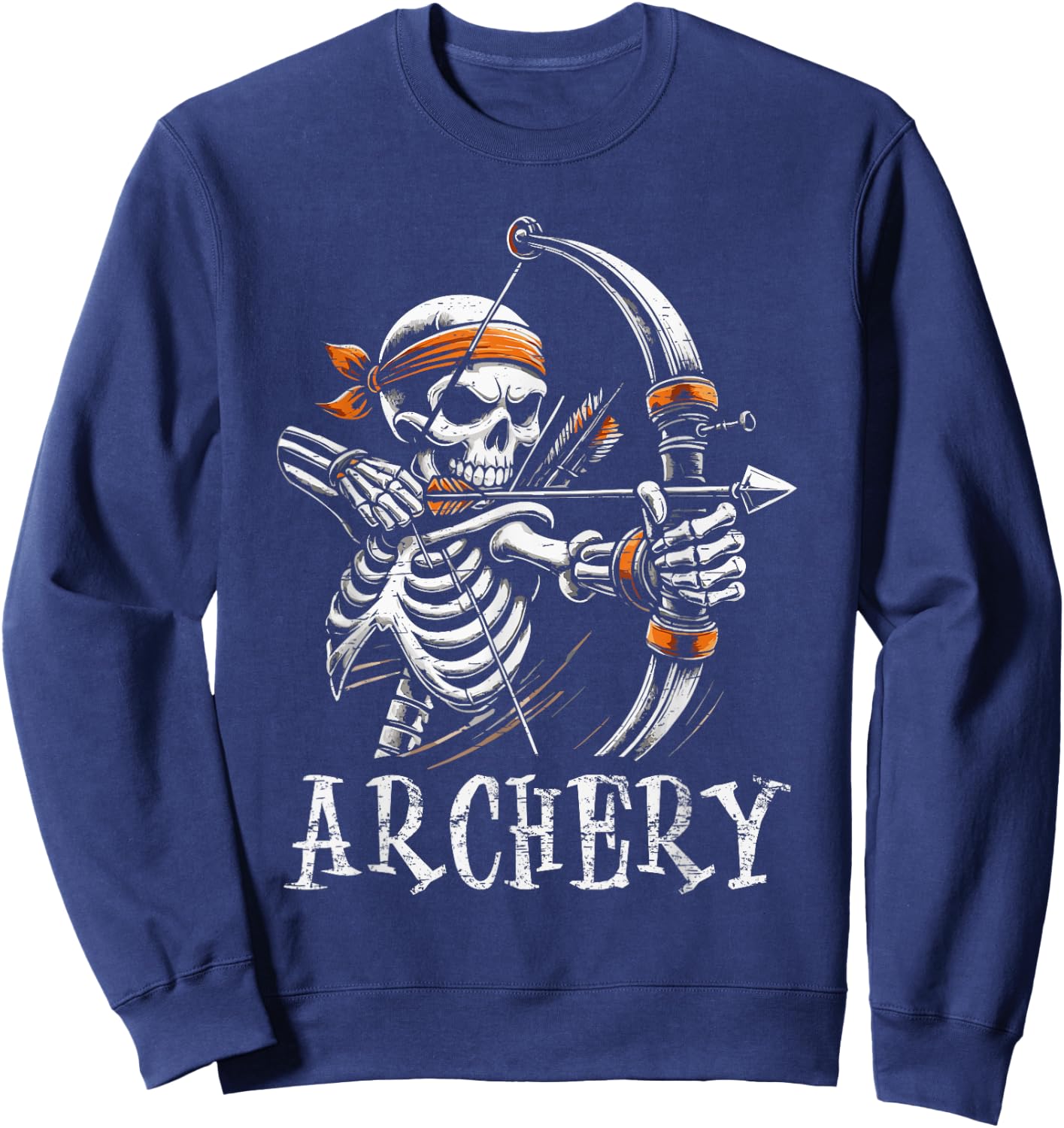 Archery Skeleton Skull Bow Arrow Archer Sweatshirt - Sweatshirt | Navy