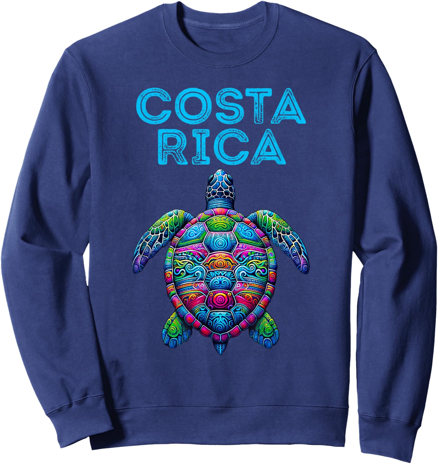 Costa Rica Tribal Beach Sea Turtle Sweatshirt - Sweatshirt | Navy