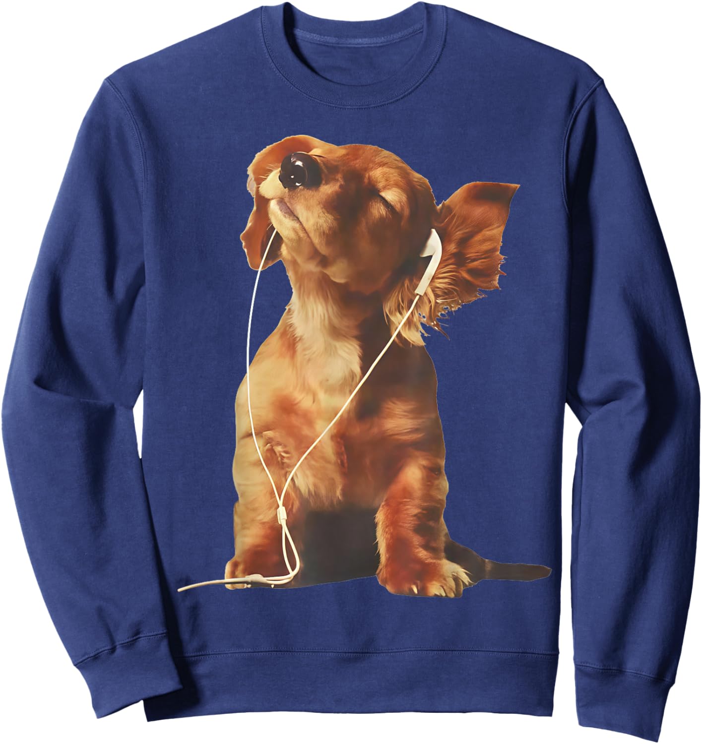 Cavalier King Charles Spaniel Listening to Music Dogs Lover Sweatshirt - Sweatshirt | Navy