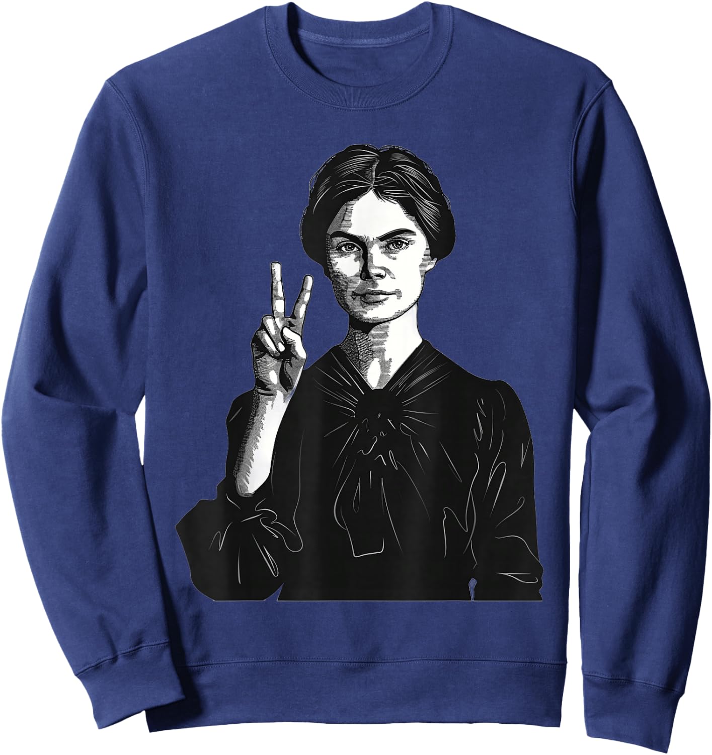 Emily Dickinson Showing The Peace Sign Sweatshirt - Sweatshirt | Navy