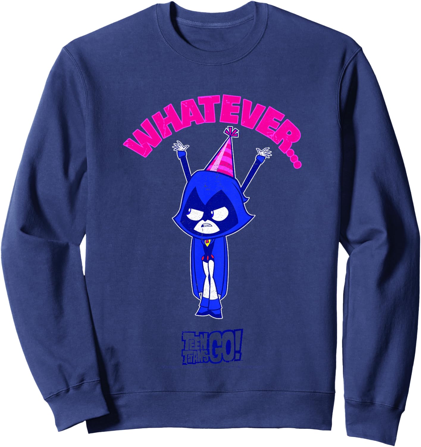Kids DC Comics Teen Titans Go! Raven Whatever Party Portrait Sweatshirt - Sweatshirt | Navy