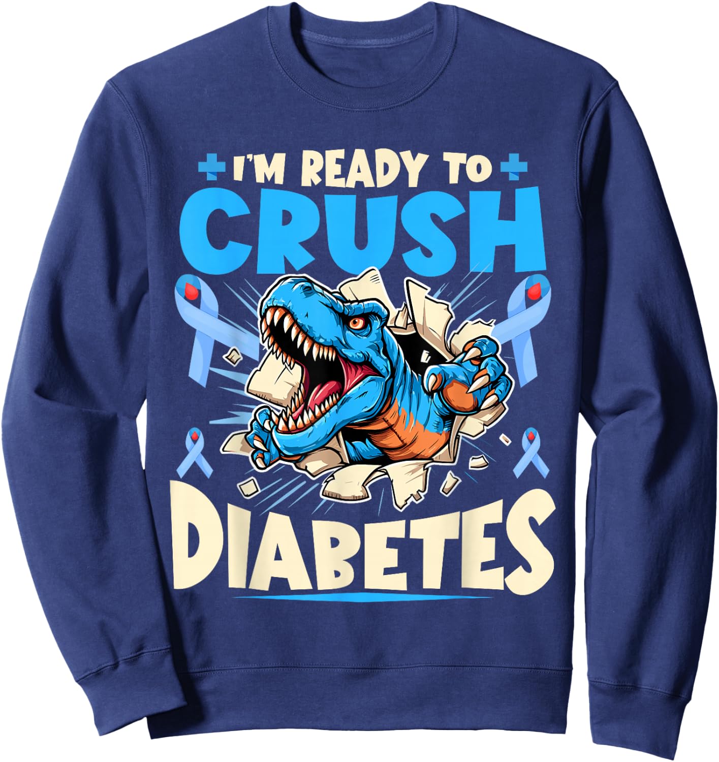 Diabetic Kids Toddler Diabetes Awareness T1D Warrior Sweatshirt - Sweatshirt | Navy