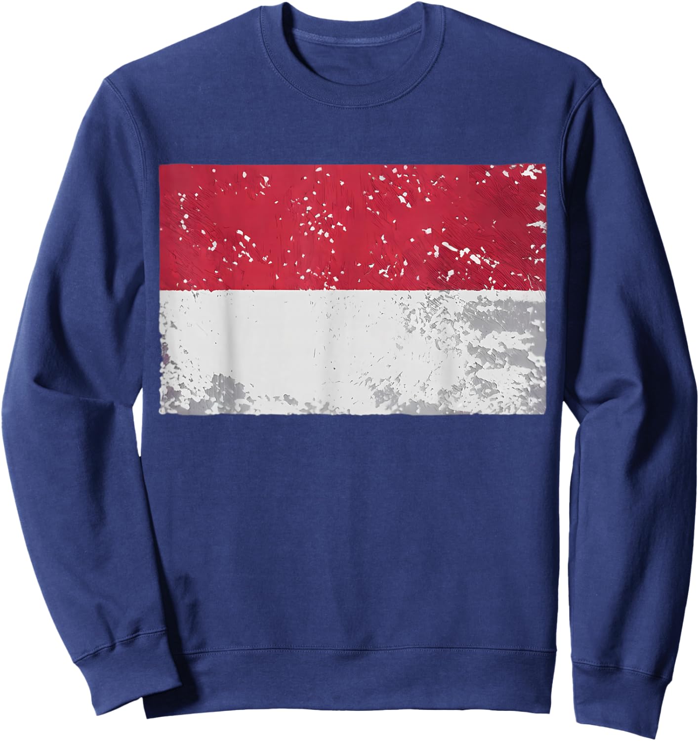 Vintage Flag Of Indonesia Distressed Proud Indonesian Pride Sweatshirt - Sweatshirt | Navy