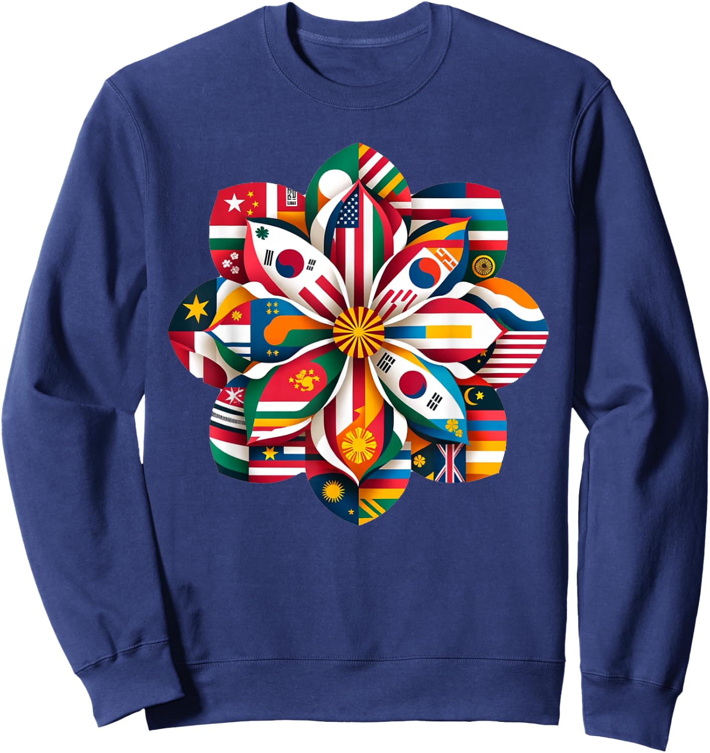 Asian American and Pacific Islander Heritage Lotus Flower Sweatshirt - Sweatshirt | Navy