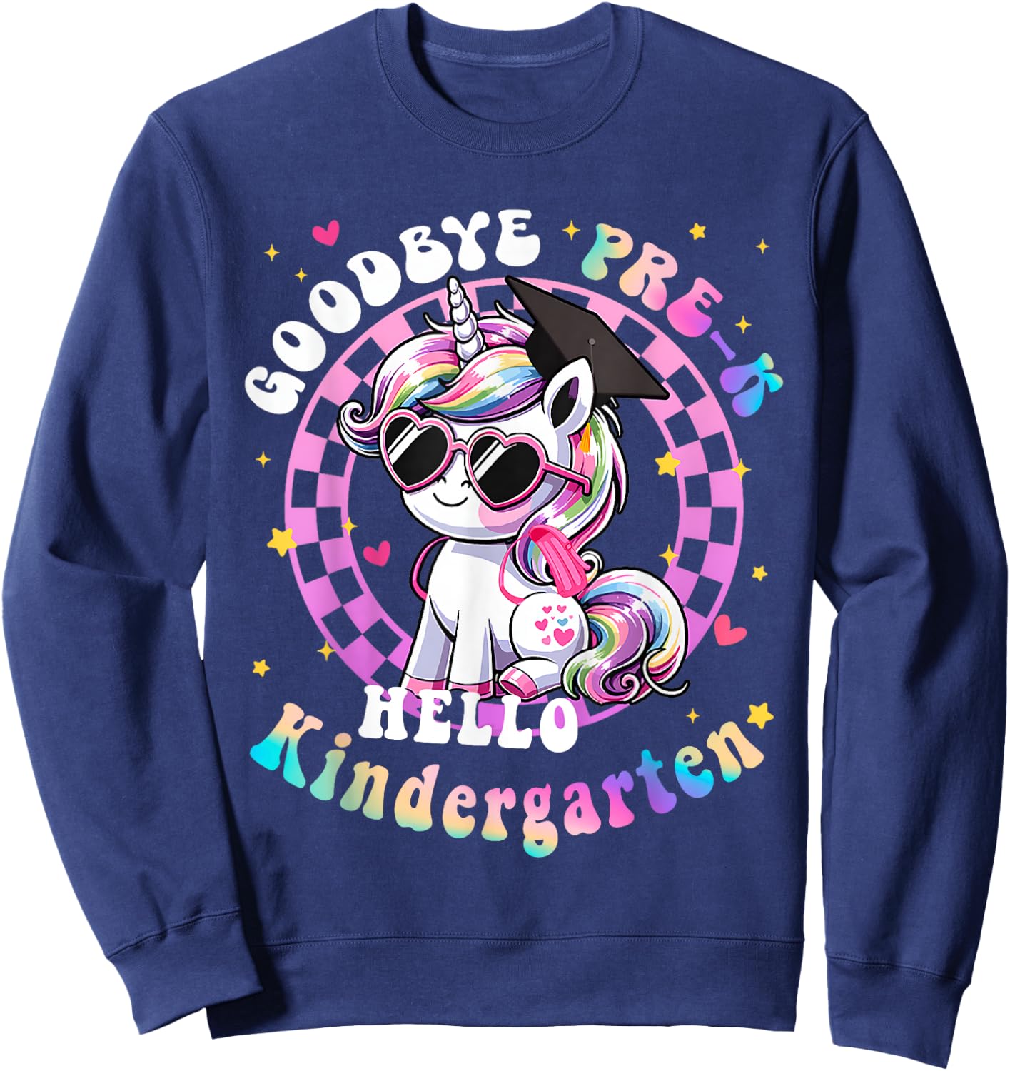 Goodbye Pre-K Hello Kindergarten Graduation Graduate Girls Sweatshirt - Sweatshirt | Navy
