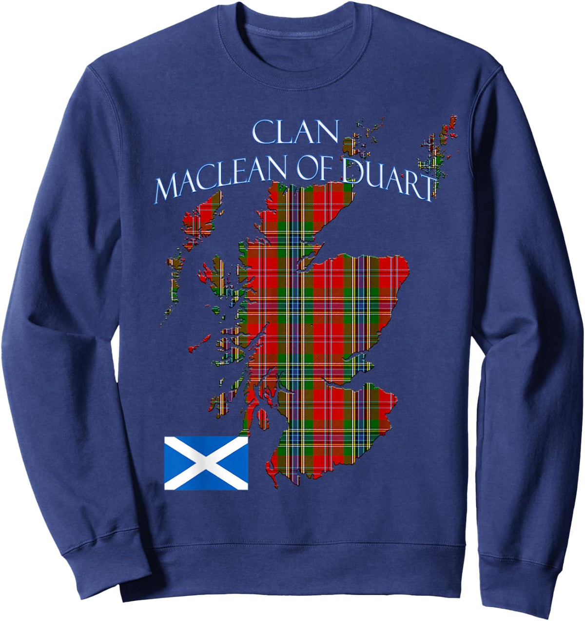 MacLean of Duart Scottish Clan Tartan Scotland Sweatshirt - Sweatshirt | Navy