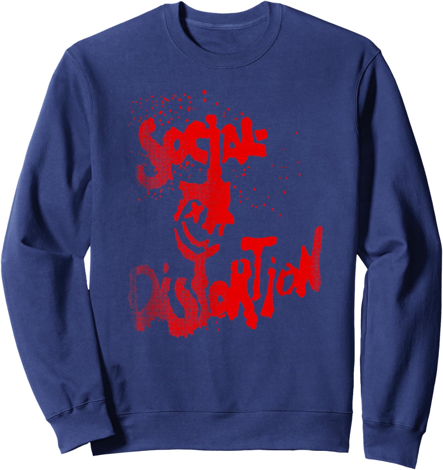 Official Social Distortion Red Splatter Smiley Sweatshirt - Sweatshirt | Navy