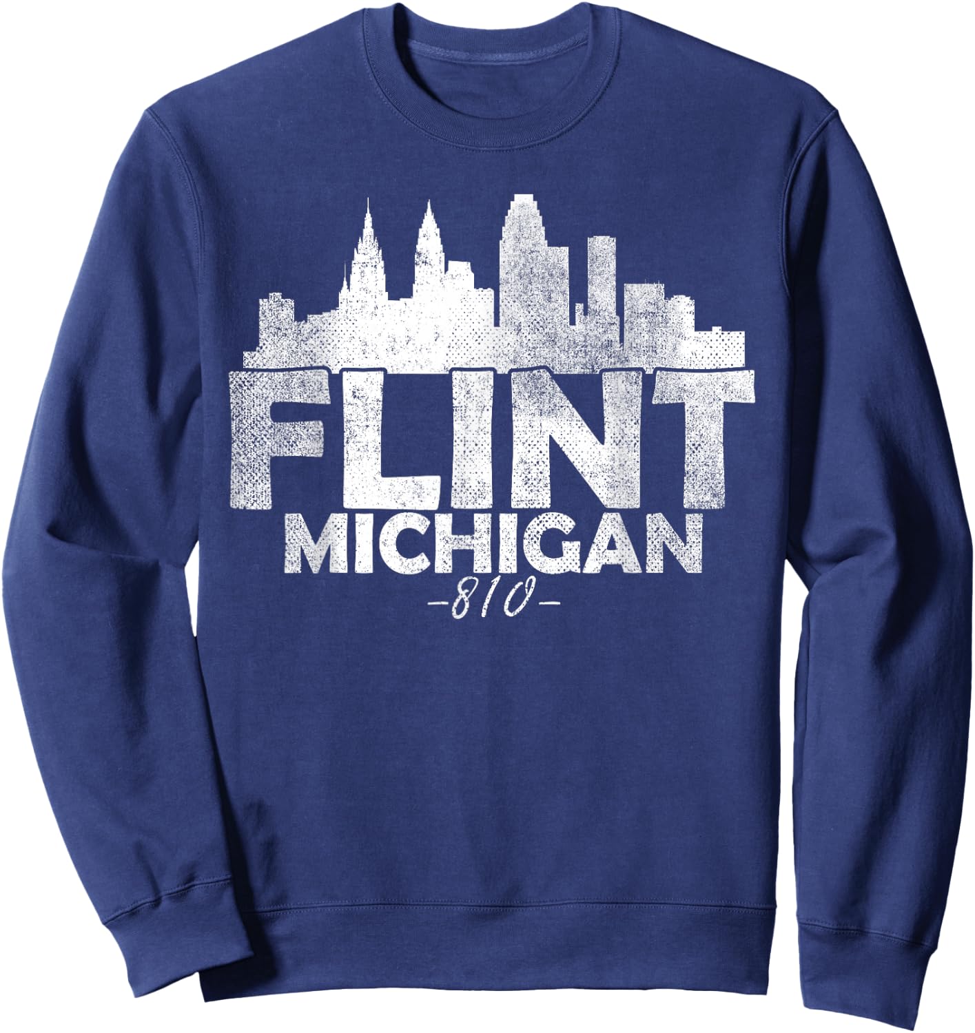 Flint Michigan MI | Skyline Sweatshirt - Sweatshirt | Navy