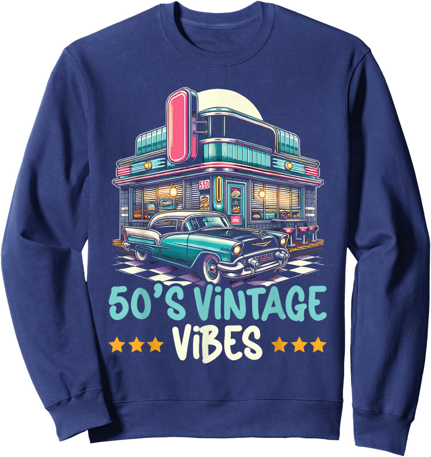 From The 50s Music 50's 1950 Party Fifties 50's Sweatshirt - Sweatshirt | Navy